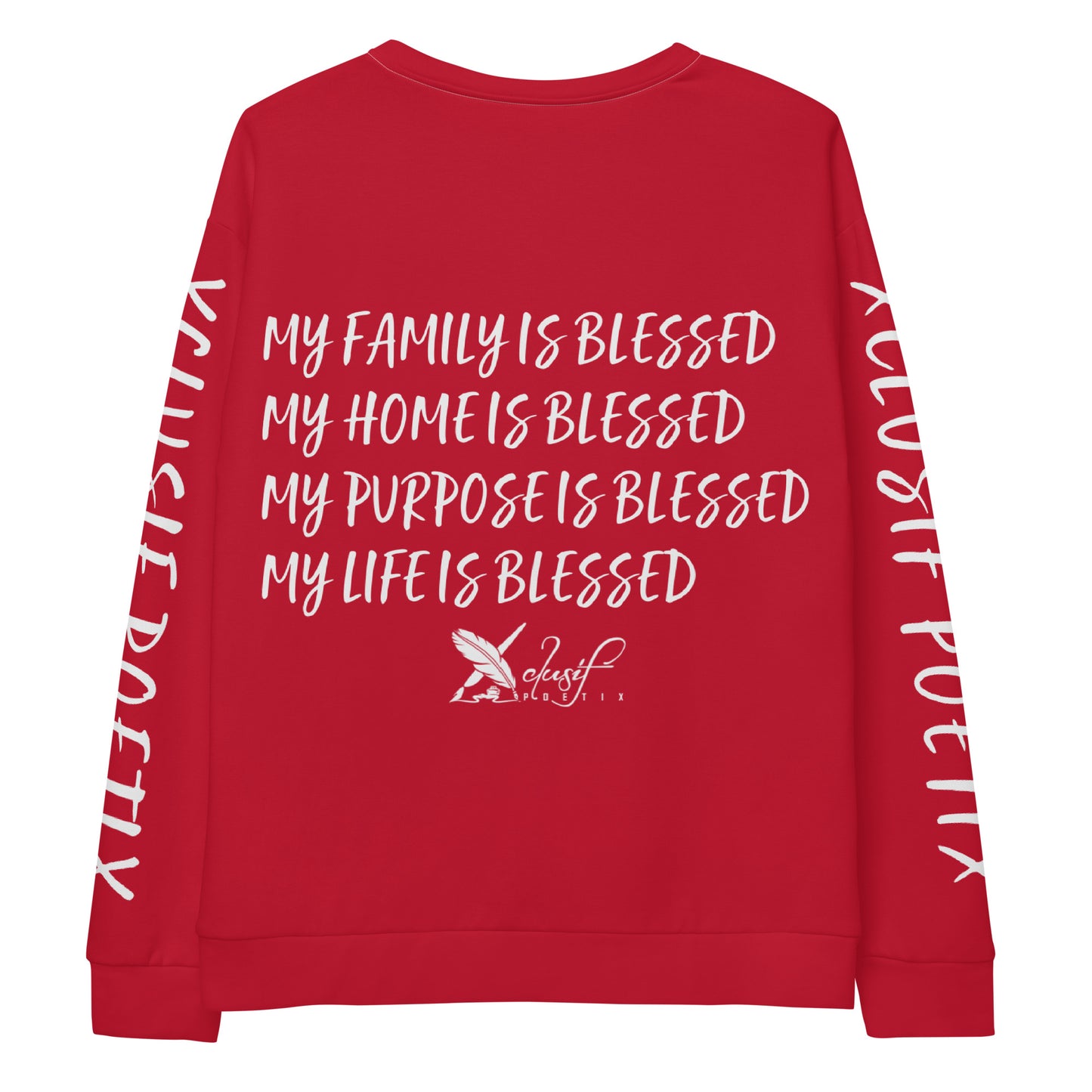 BLESSED BY XCLUSIF POETIX RED & WHITE Unisex Sweatshirt