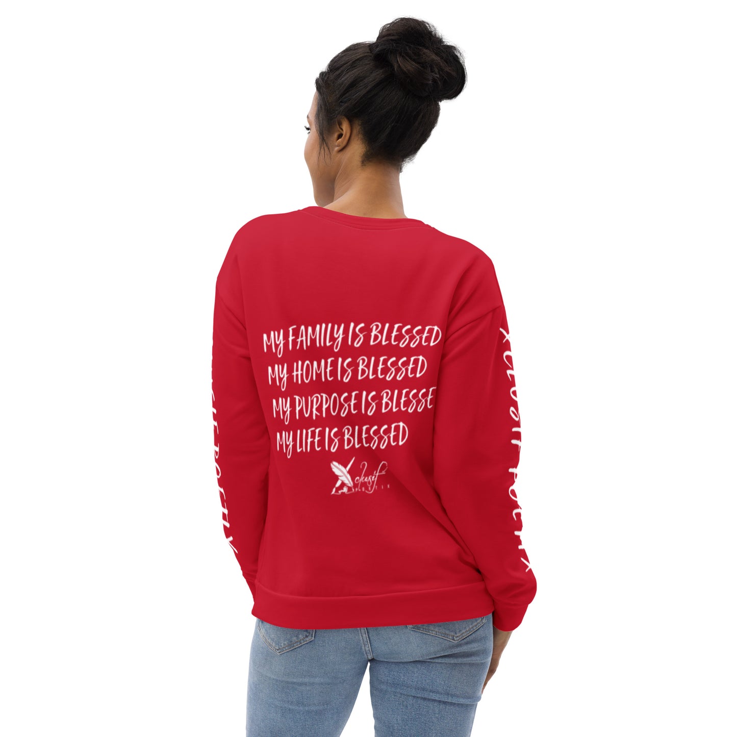 BLESSED BY XCLUSIF POETIX RED & WHITE Unisex Sweatshirt