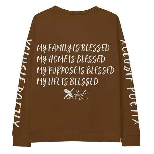 BLESSED BY XCLUSIF POETIX BROWN & WHITE Unisex Sweatshirt