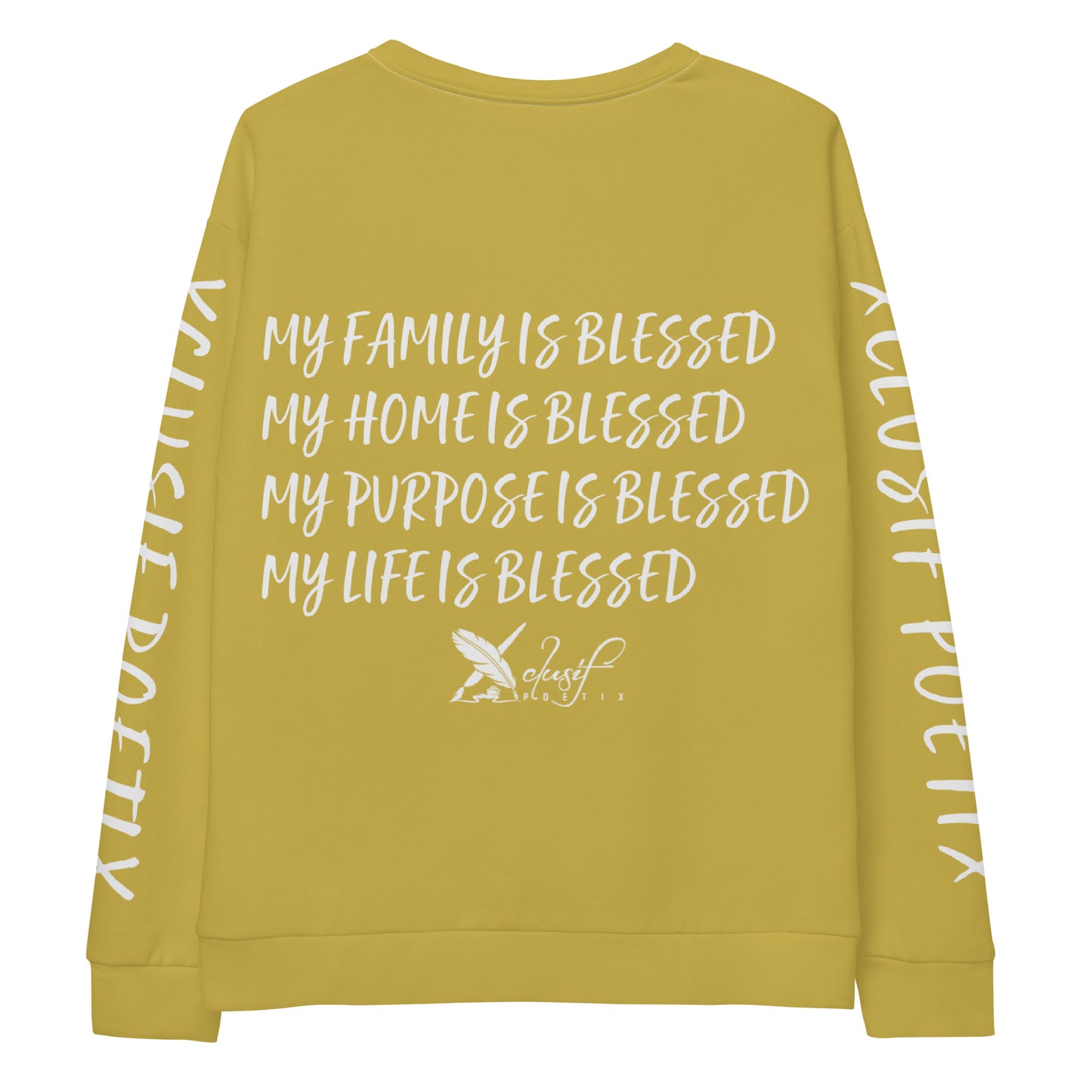 BLESSED BY XCLUSIF POETIX GOLD & WHITE Unisex Sweatshirt