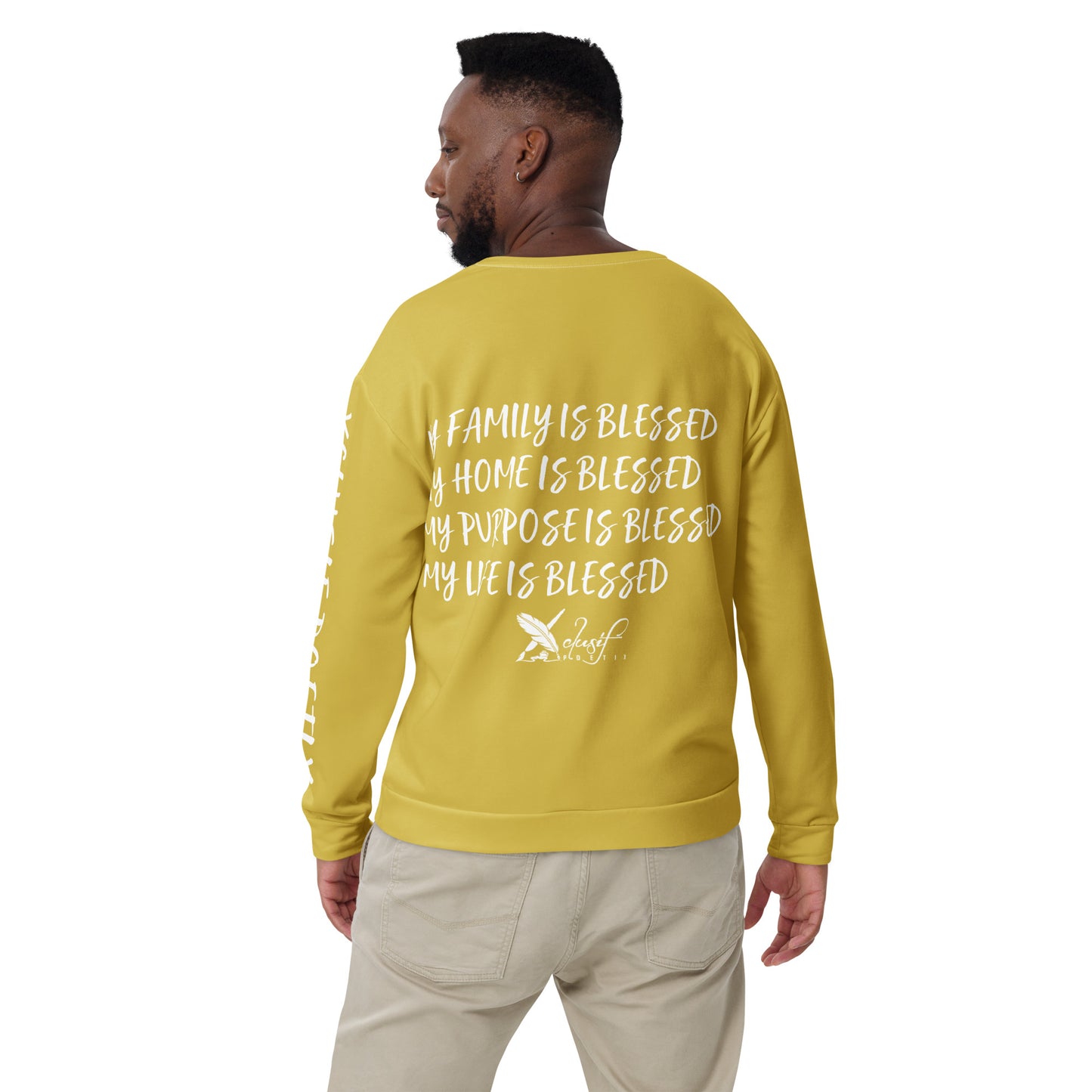 BLESSED BY XCLUSIF POETIX GOLD & WHITE Unisex Sweatshirt