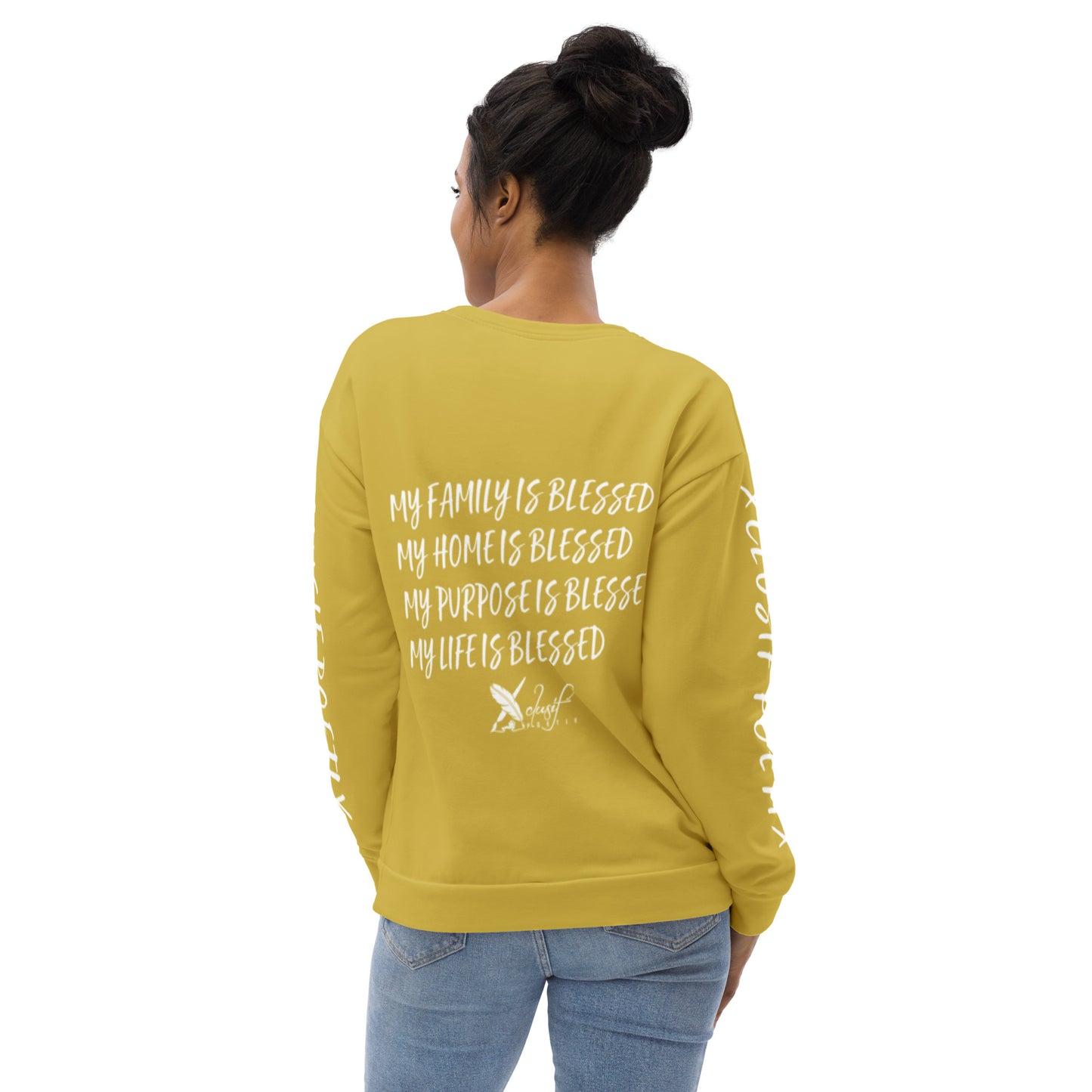 BLESSED BY XCLUSIF POETIX GOLD & WHITE Unisex Sweatshirt