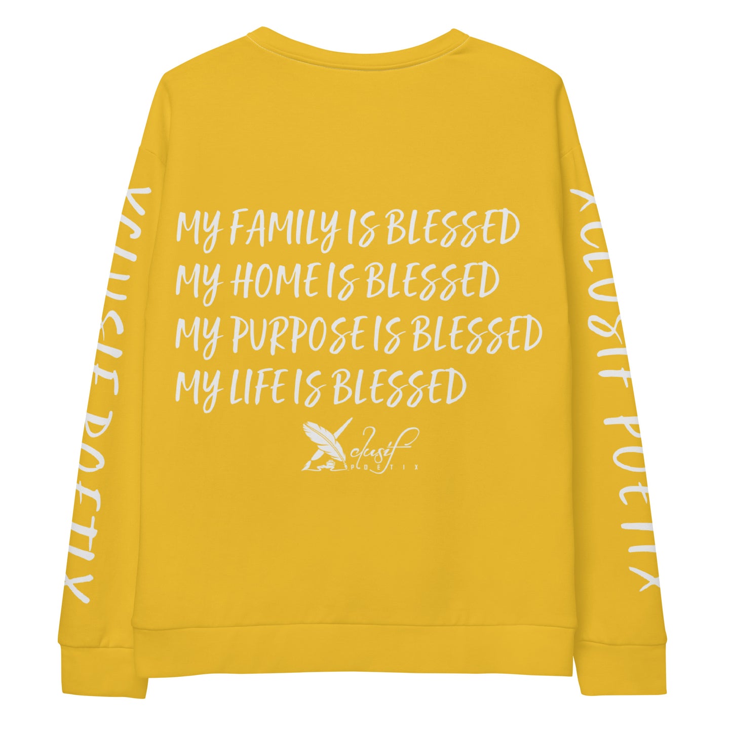 BLESSED BY XCLUSIF POETIX YELLOW & WHITE Unisex Sweatshirt