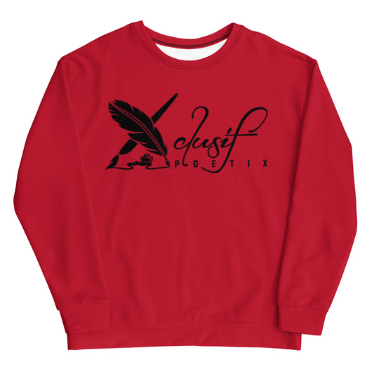 XCLUSIF POETIX RED & BLACK LOGO Unisex Sweatshirt