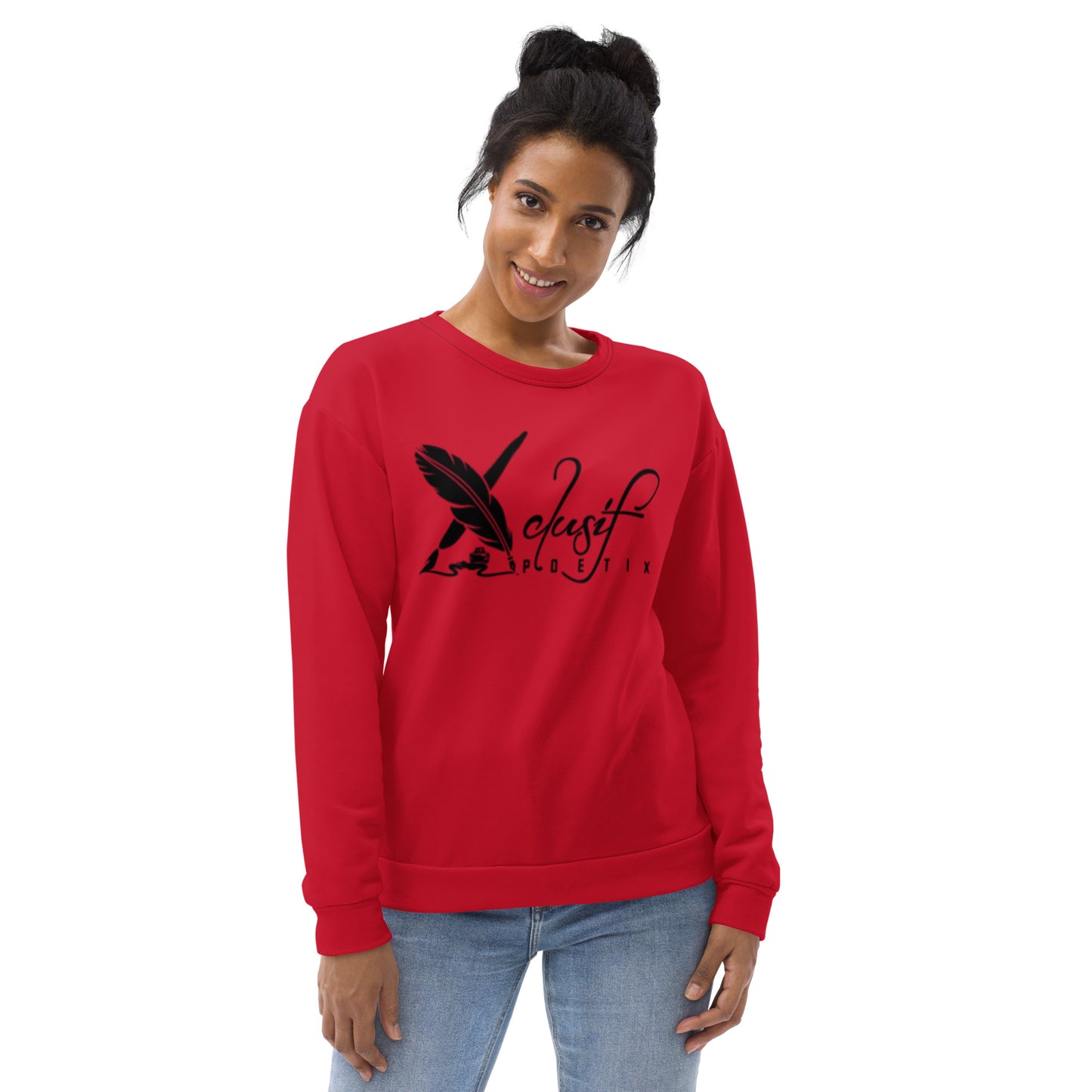 XCLUSIF POETIX RED & BLACK LOGO Unisex Sweatshirt