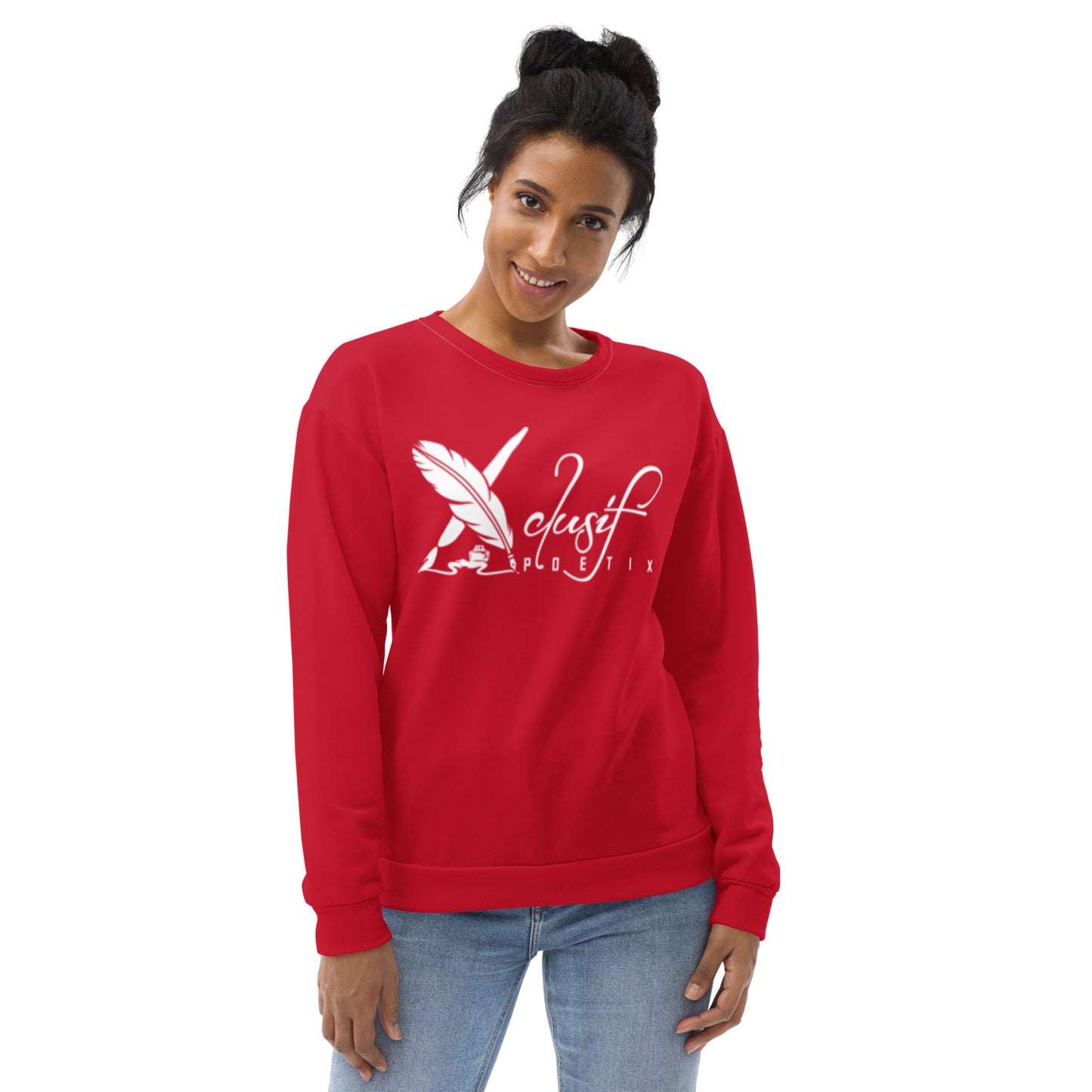 XCLUSIF POETIX RED & WHITE LOGO Unisex Sweatshirt