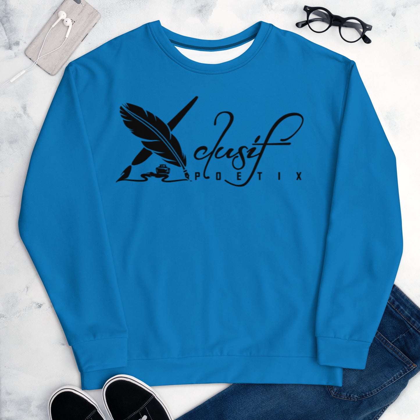 XCLUSIF POETIX BLUE & BLACK Unisex Sweatshirt