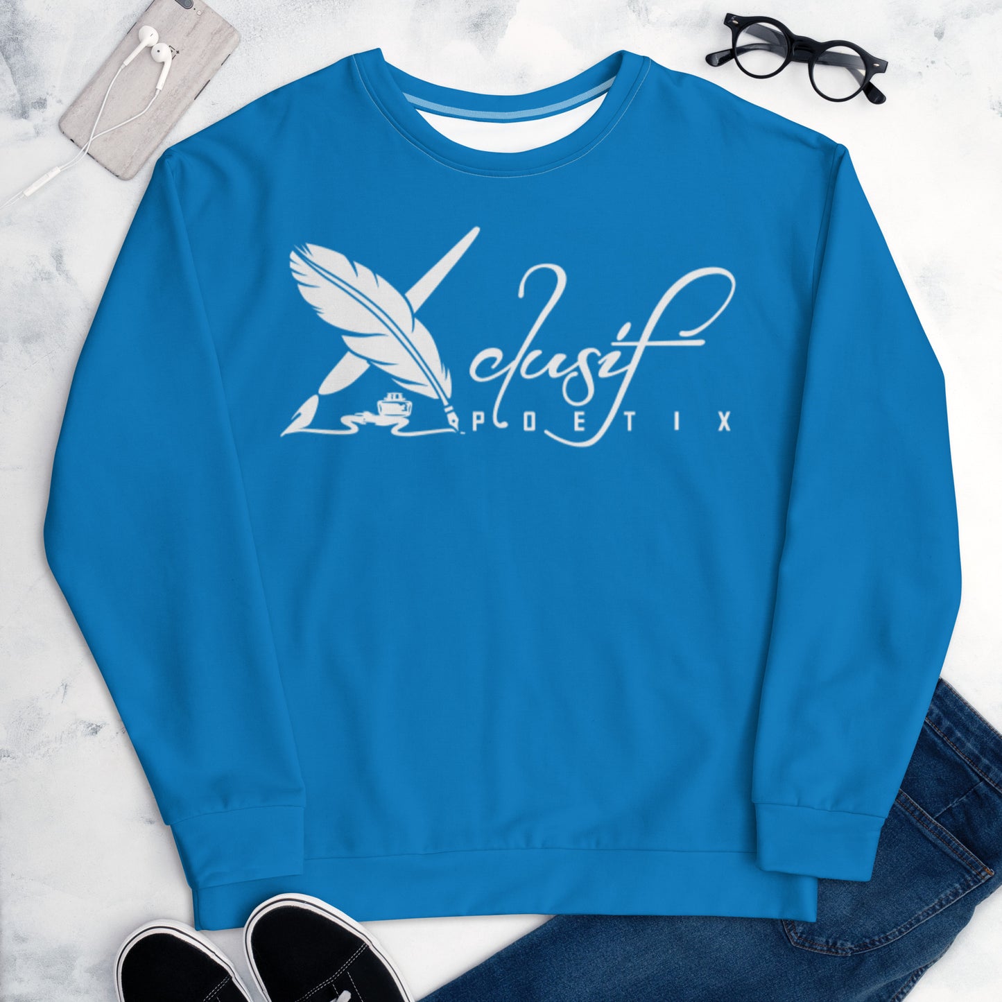 XCLUSIF POETIX BLUE & WHITE Unisex Sweatshirt