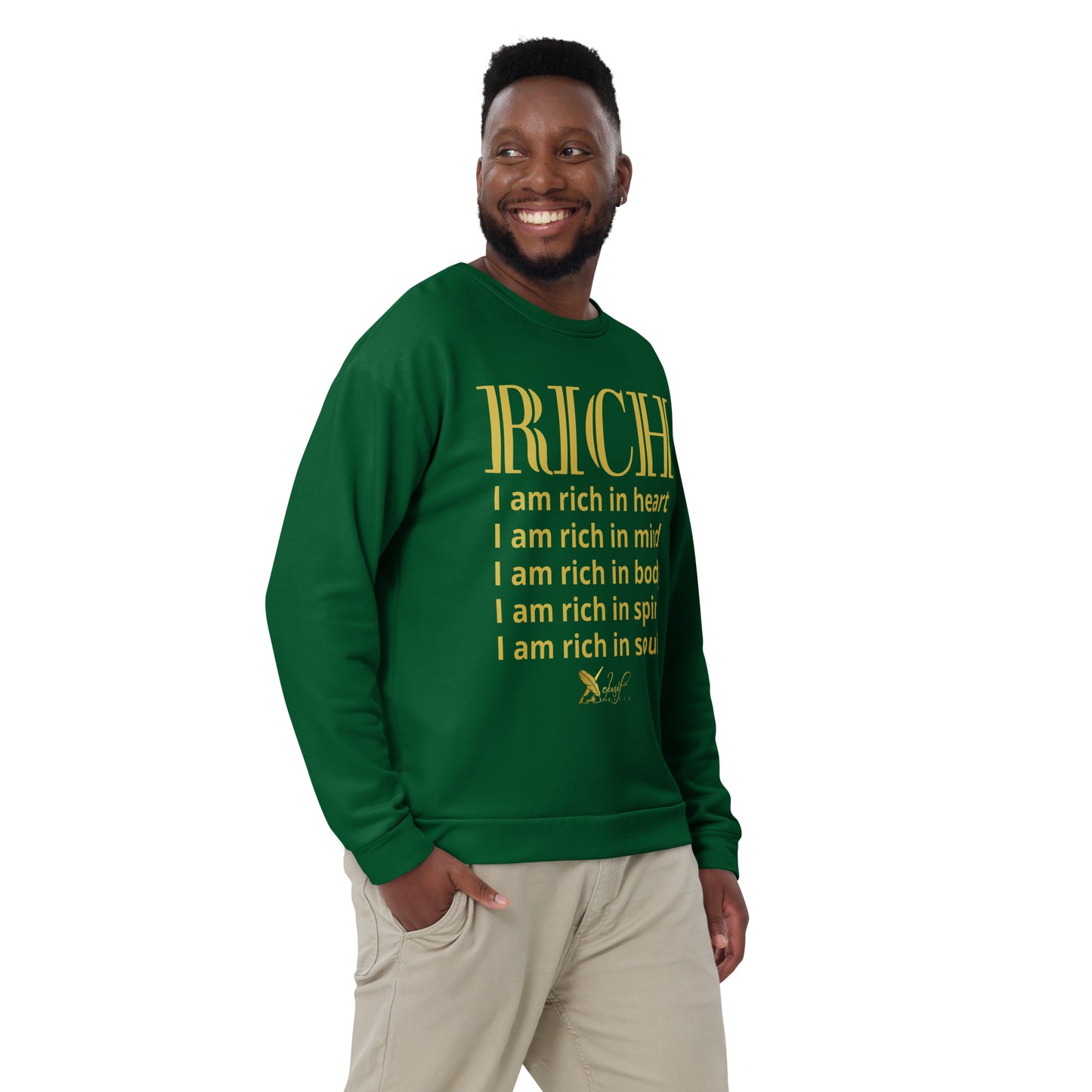 RICH BY XCLUSIF POETIX FOREST GREEN & GOLD Unisex Sweatshirt