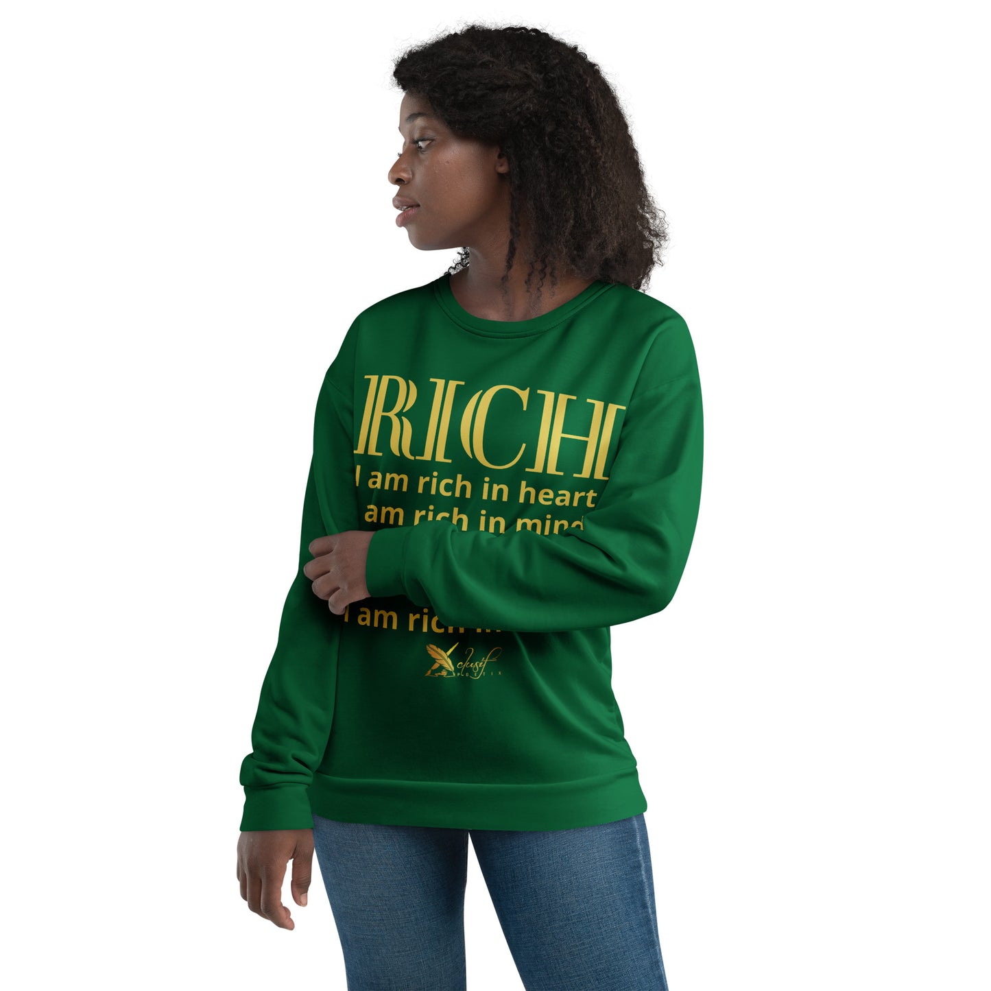 RICH BY XCLUSIF POETIX FOREST GREEN & GOLD Unisex Sweatshirt