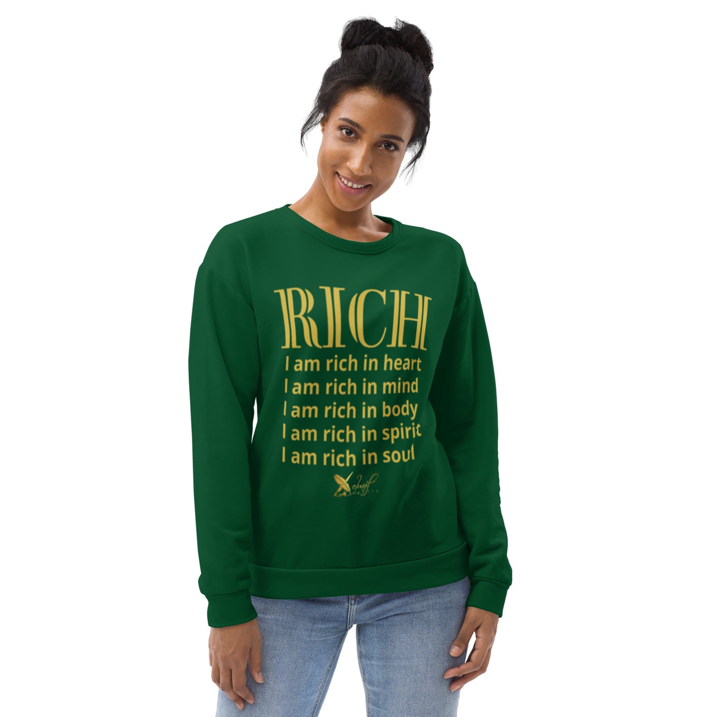 RICH BY XCLUSIF POETIX FOREST GREEN & GOLD Unisex Sweatshirt