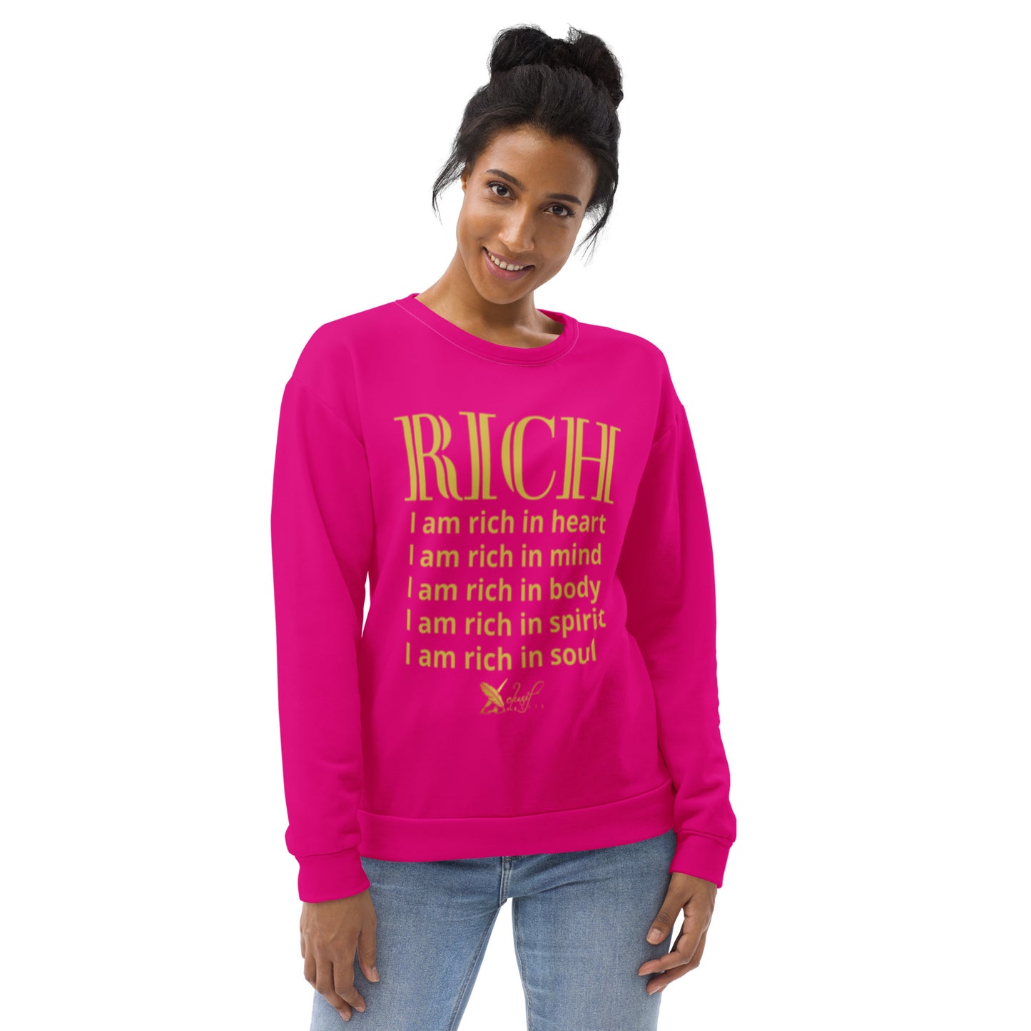 RICH BY XCLUSIF POETIX HOT PINK & GOLD Unisex Sweatshirt