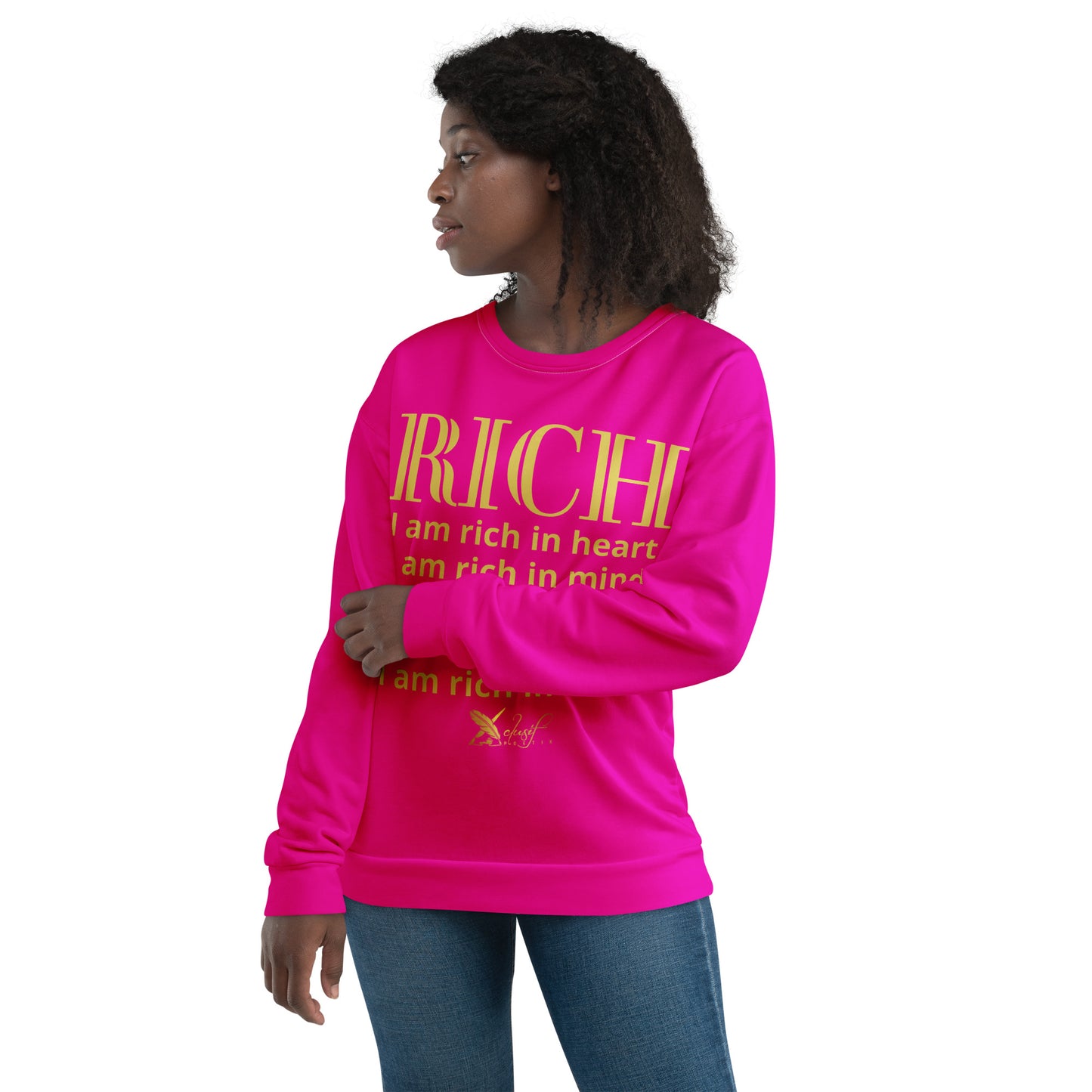 RICH BY XCLUSIF POETIX HOT PINK & GOLD Unisex Sweatshirt