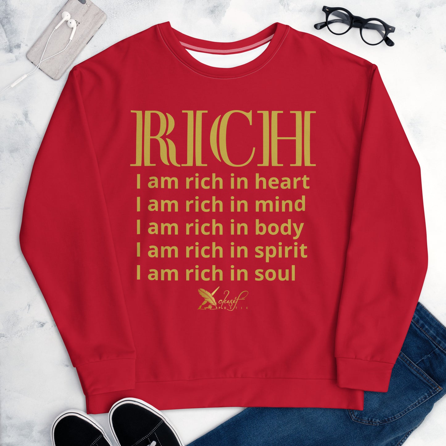 RICH BY XCLUSIF POETIX RED & GOLD Unisex Sweatshirt