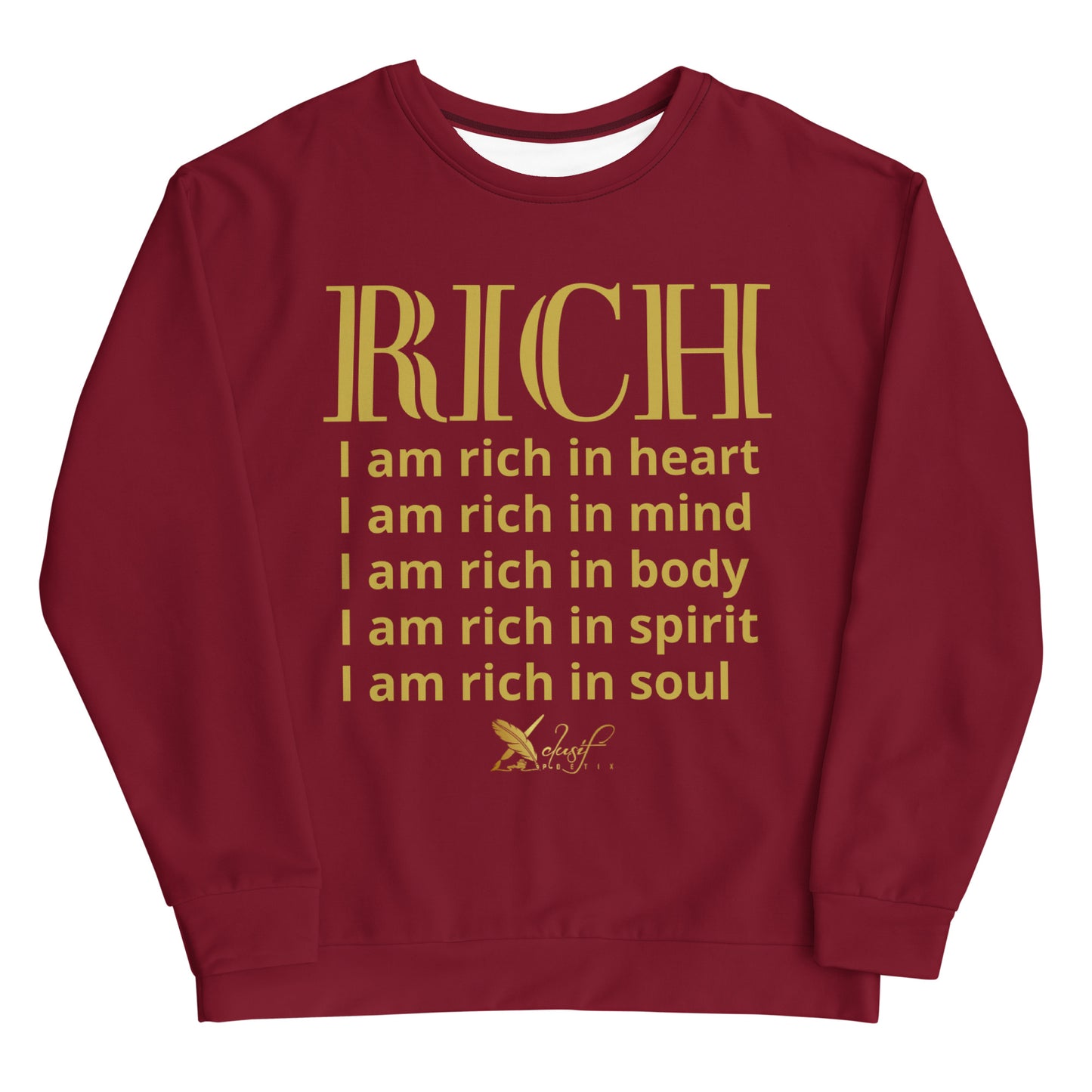 RICH BY XCLUSIF POETIX BURGUNDY & GOLD Unisex Sweatshirt