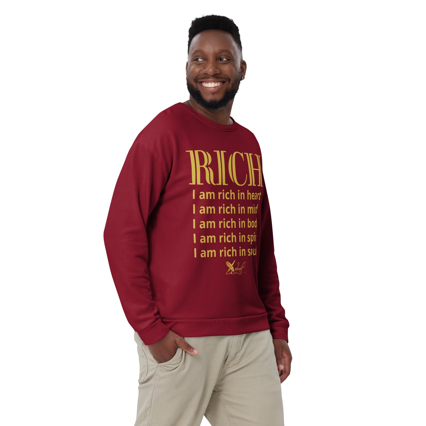 RICH BY XCLUSIF POETIX BURGUNDY & GOLD Unisex Sweatshirt