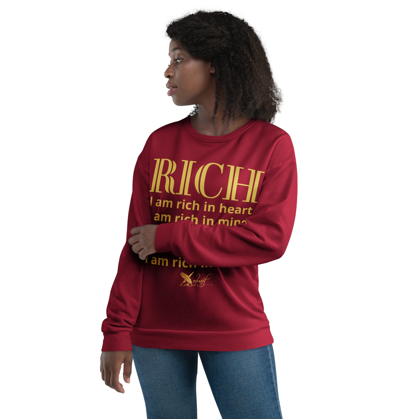 RICH BY XCLUSIF POETIX BURGUNDY & GOLD Unisex Sweatshirt