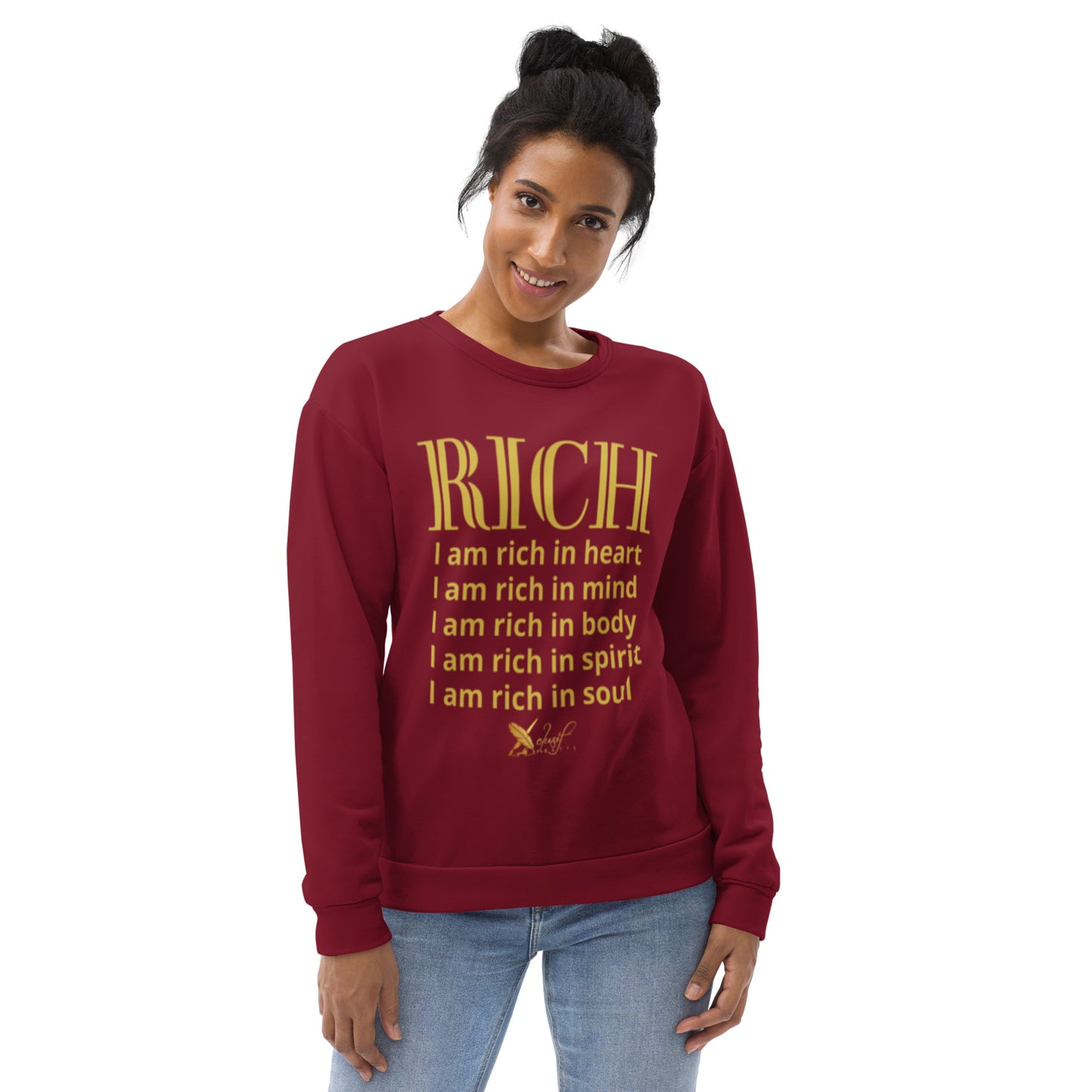 RICH BY XCLUSIF POETIX BURGUNDY & GOLD Unisex Sweatshirt