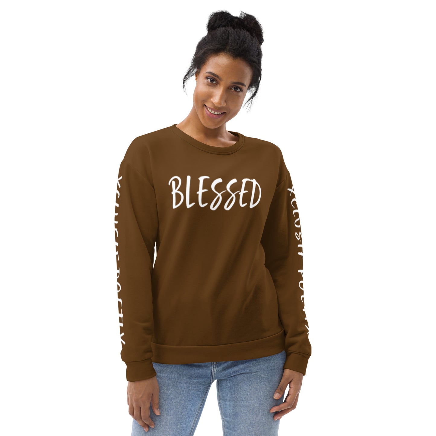 BLESSED BY XCLUSIF POETIX BROWN & WHITE Unisex Sweatshirt