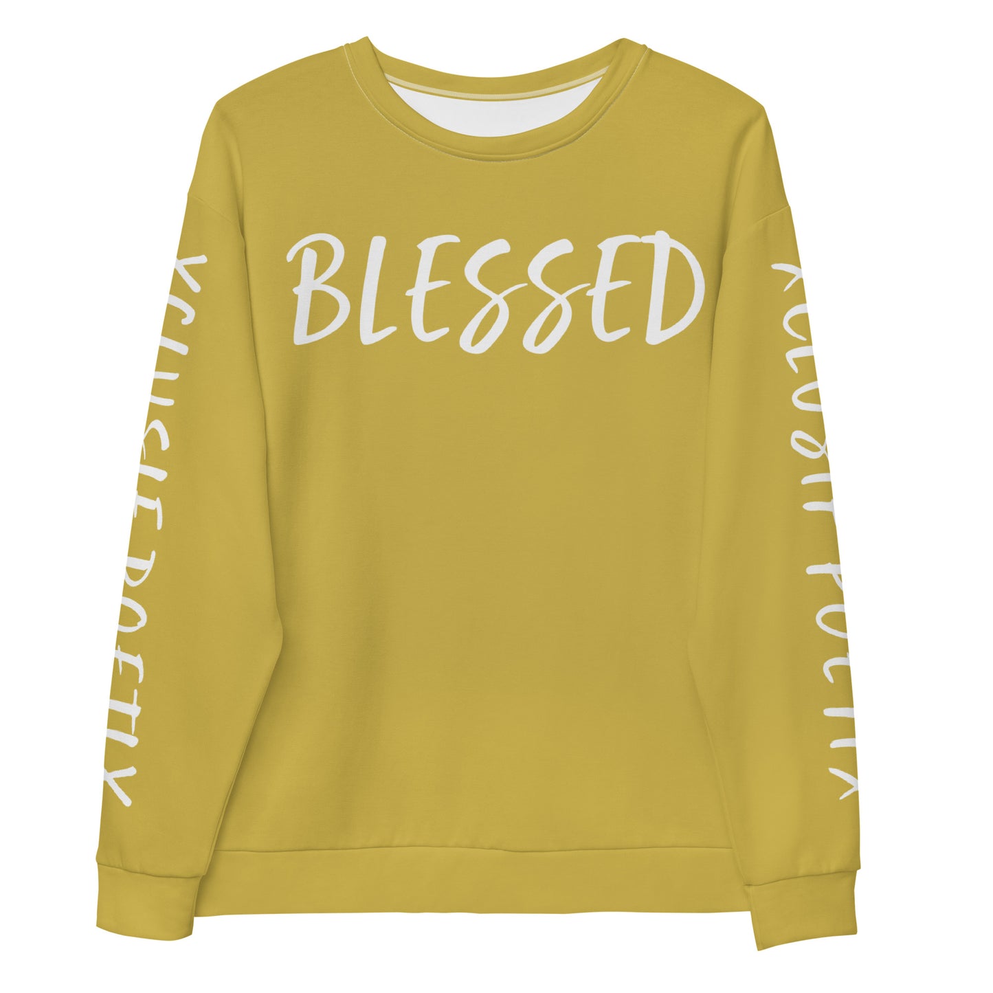 BLESSED BY XCLUSIF POETIX GOLD & WHITE Unisex Sweatshirt