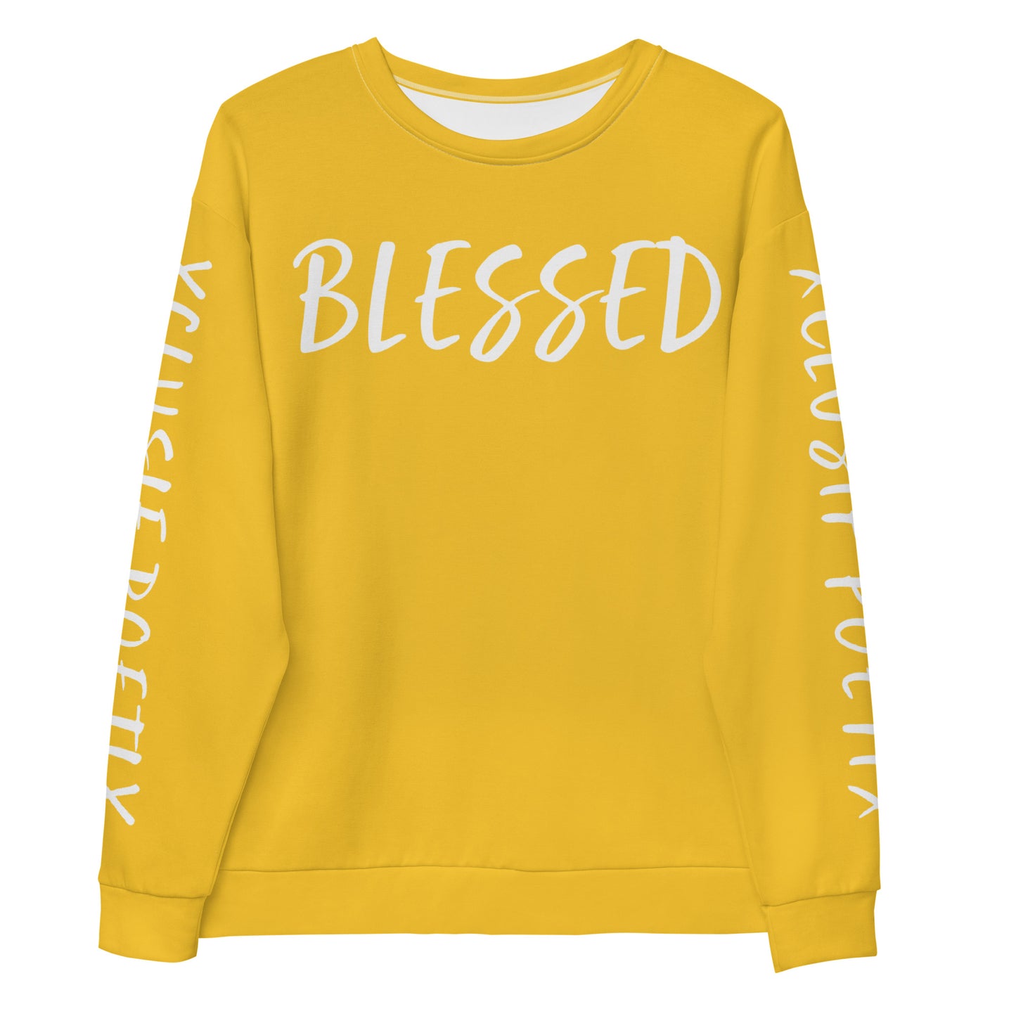 BLESSED BY XCLUSIF POETIX YELLOW & WHITE Unisex Sweatshirt