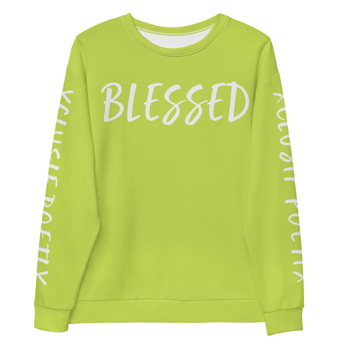 BLESSED BY XCLUSIF POETIX LIGHT GREEN & WHITE Unisex Sweatshirt