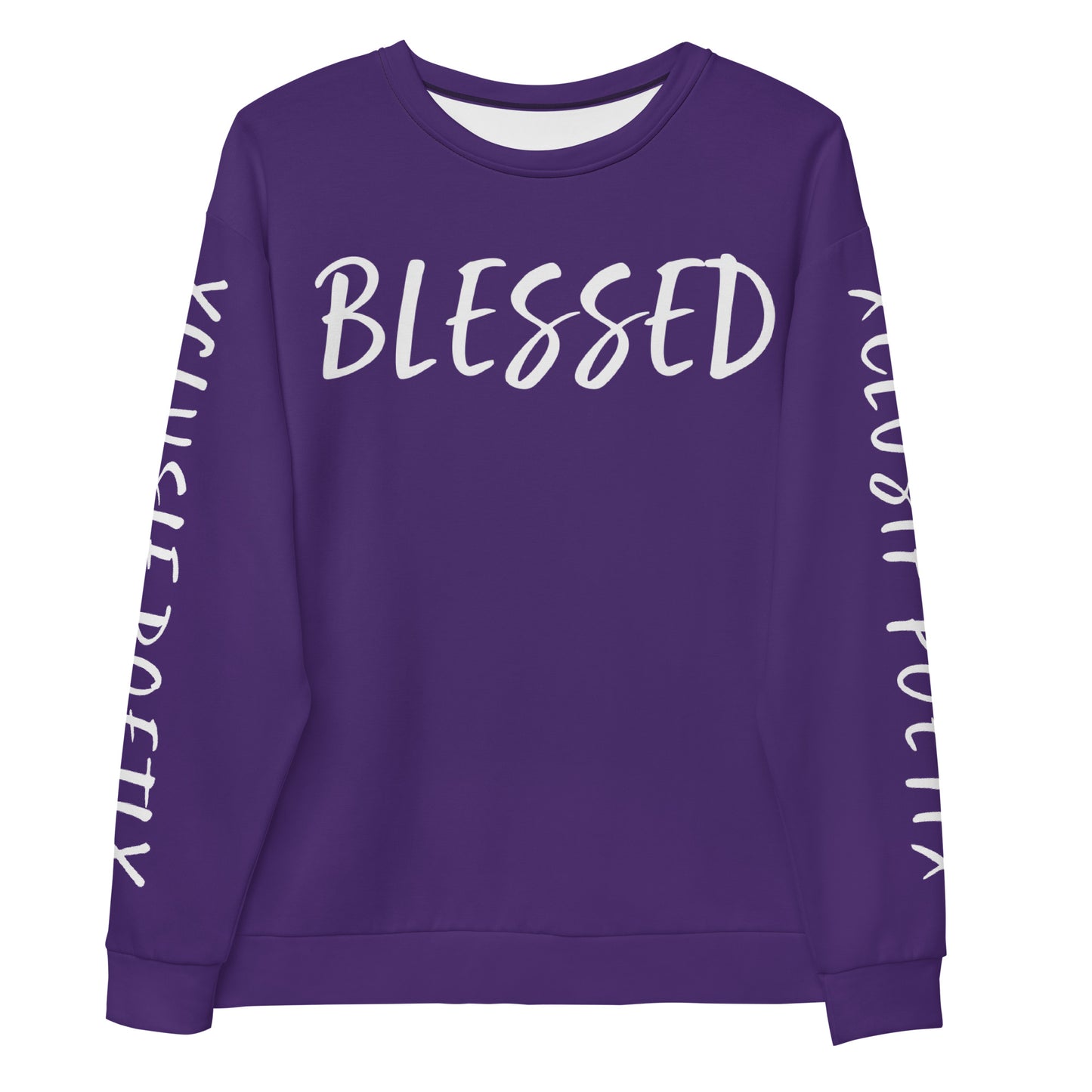 BLESSED BY XCLUSIF POETIX PURPLE & WHITE Unisex Sweatshirt