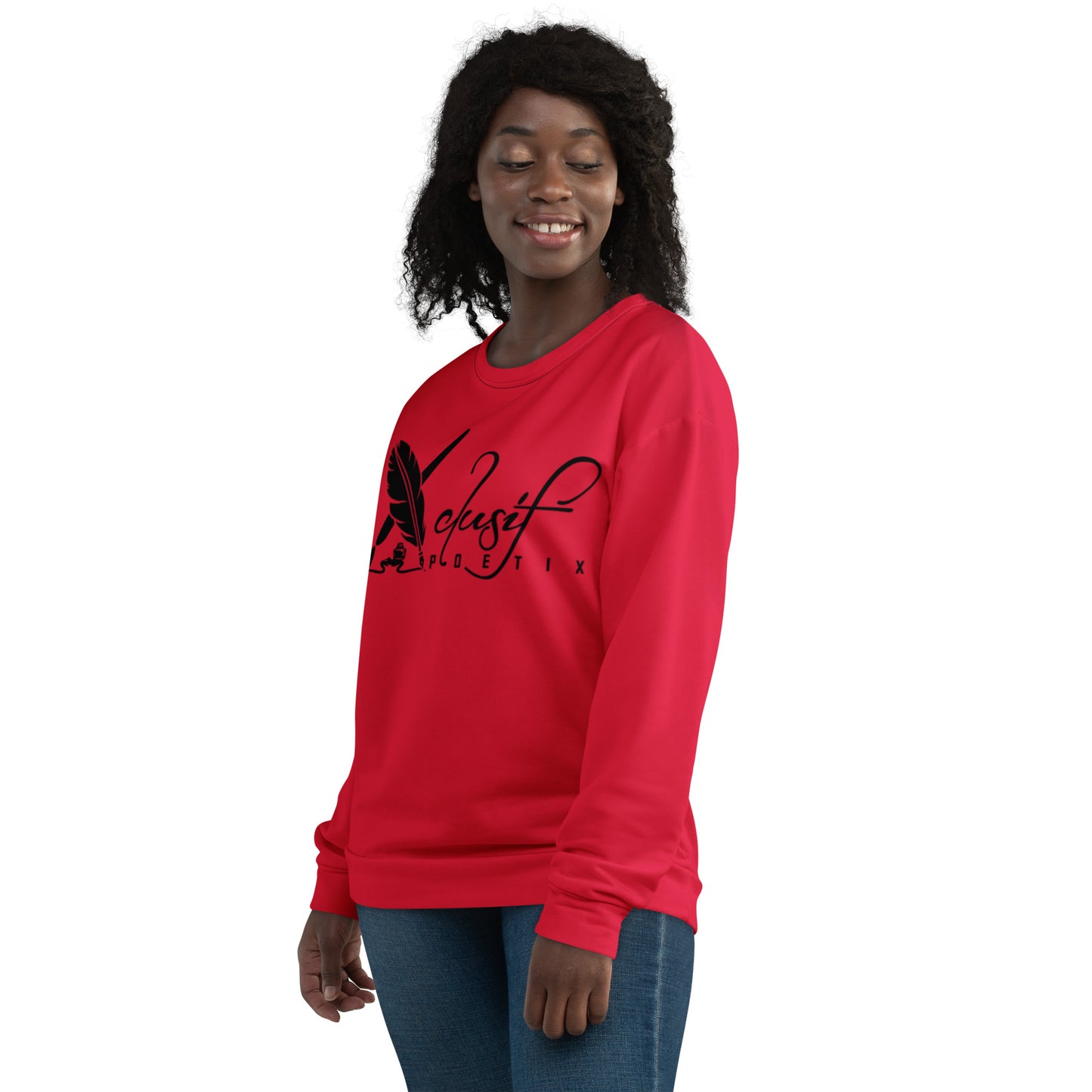 XCLUSIF POETIX RED & BLACK LOGO Unisex Sweatshirt