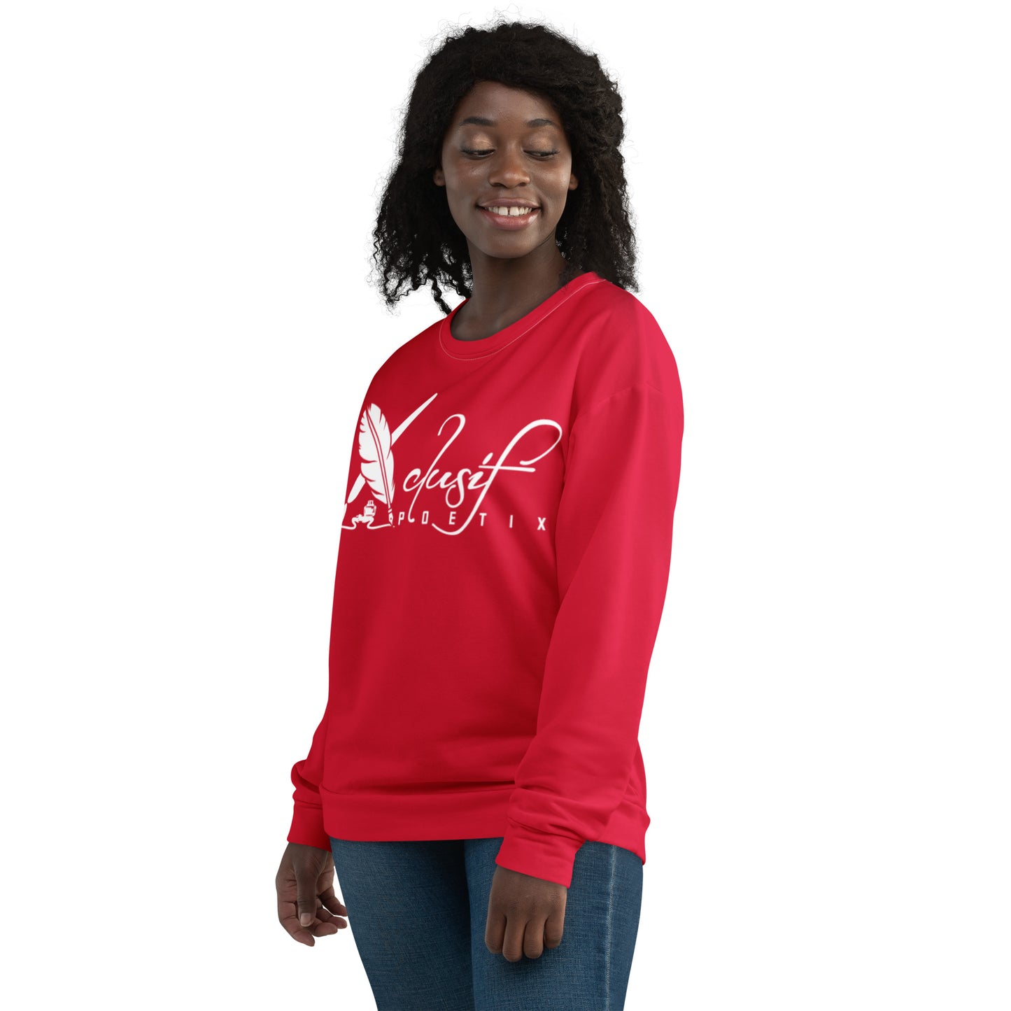 XCLUSIF POETIX RED & WHITE LOGO Unisex Sweatshirt