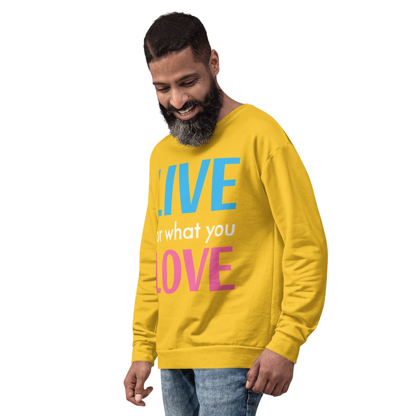 "LIVE FOR WHAT YOU LOVE" BY XCLUSIF POETIX YELLOW Unisex Sweatshirt