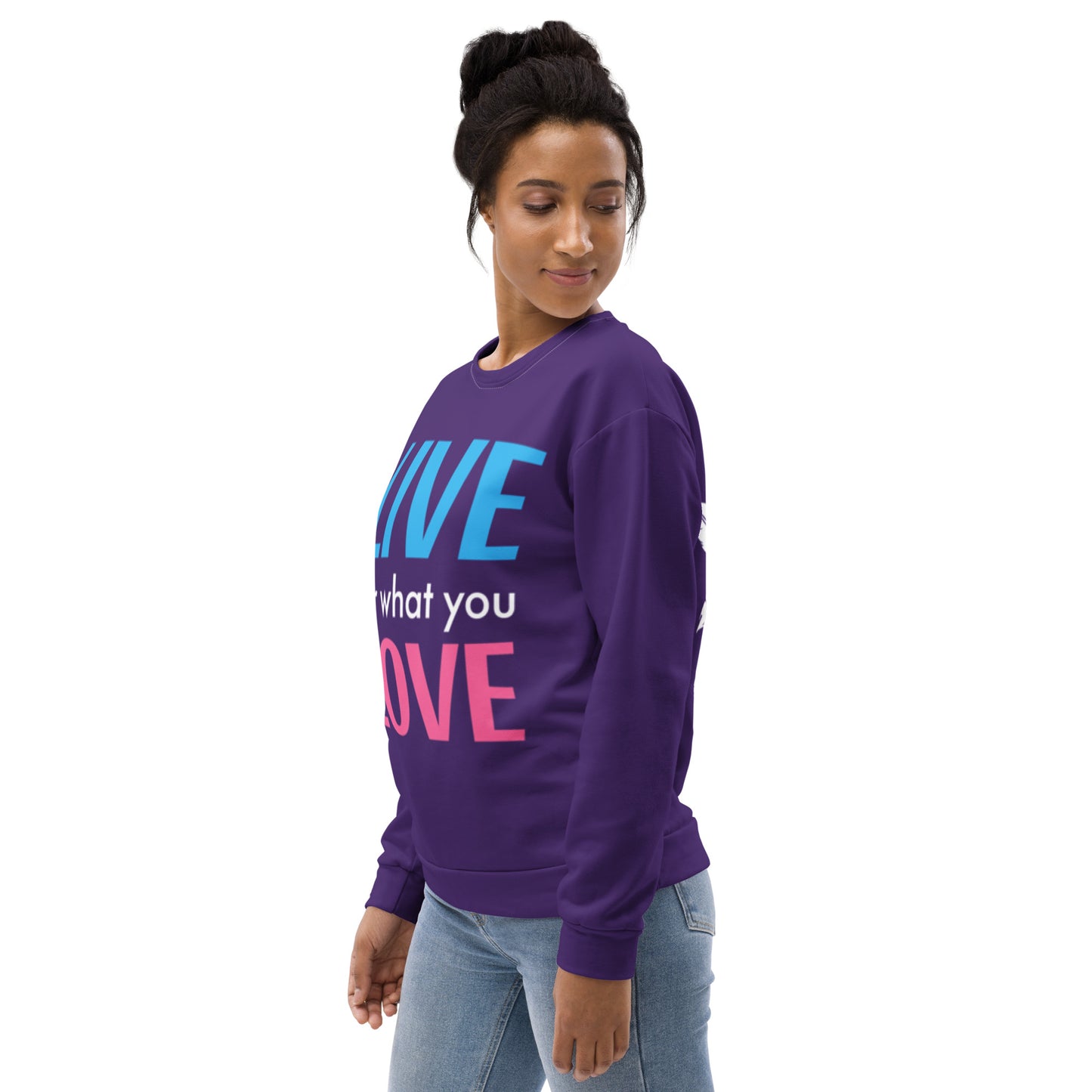 "LIVE FOR WHAT YOU LOVE" BY XCLUSIF POETIX PURPLE Unisex Sweatshirt