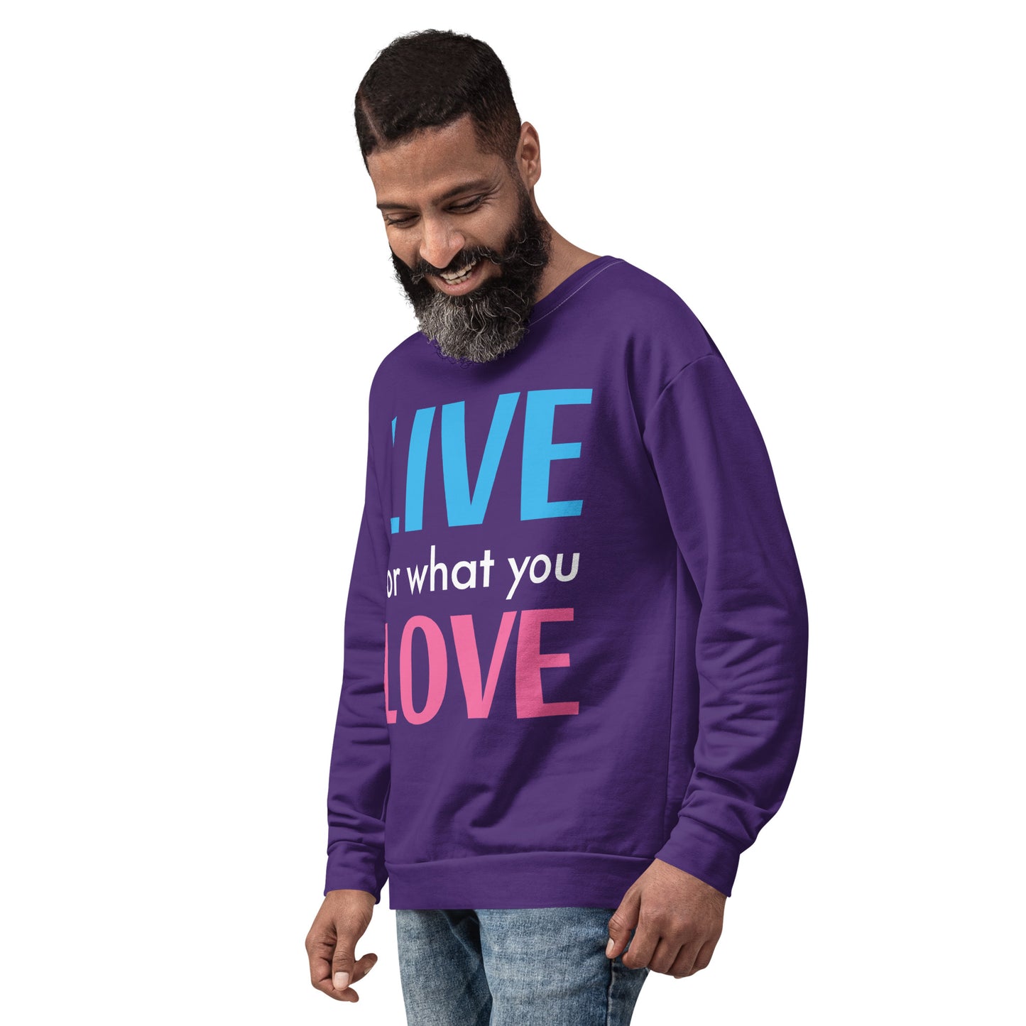 "LIVE FOR WHAT YOU LOVE" BY XCLUSIF POETIX PURPLE Unisex Sweatshirt