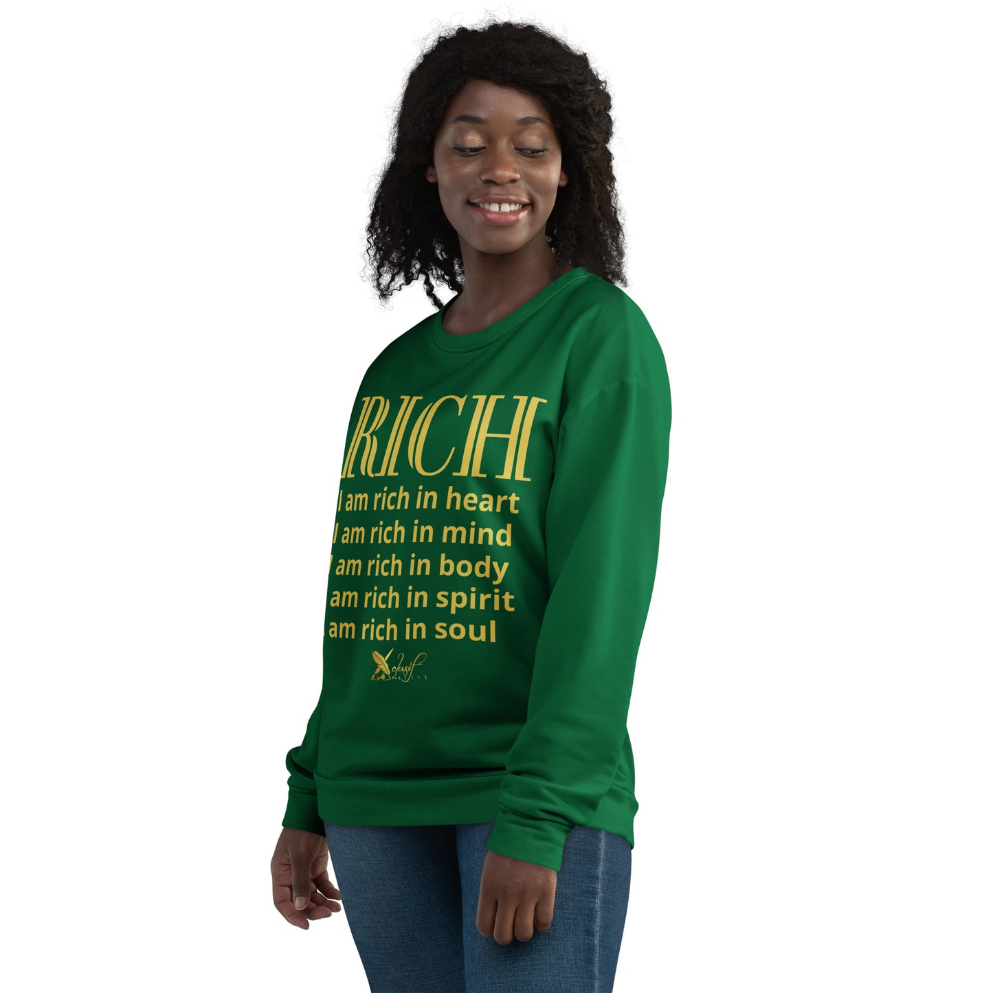 RICH BY XCLUSIF POETIX FOREST GREEN & GOLD Unisex Sweatshirt