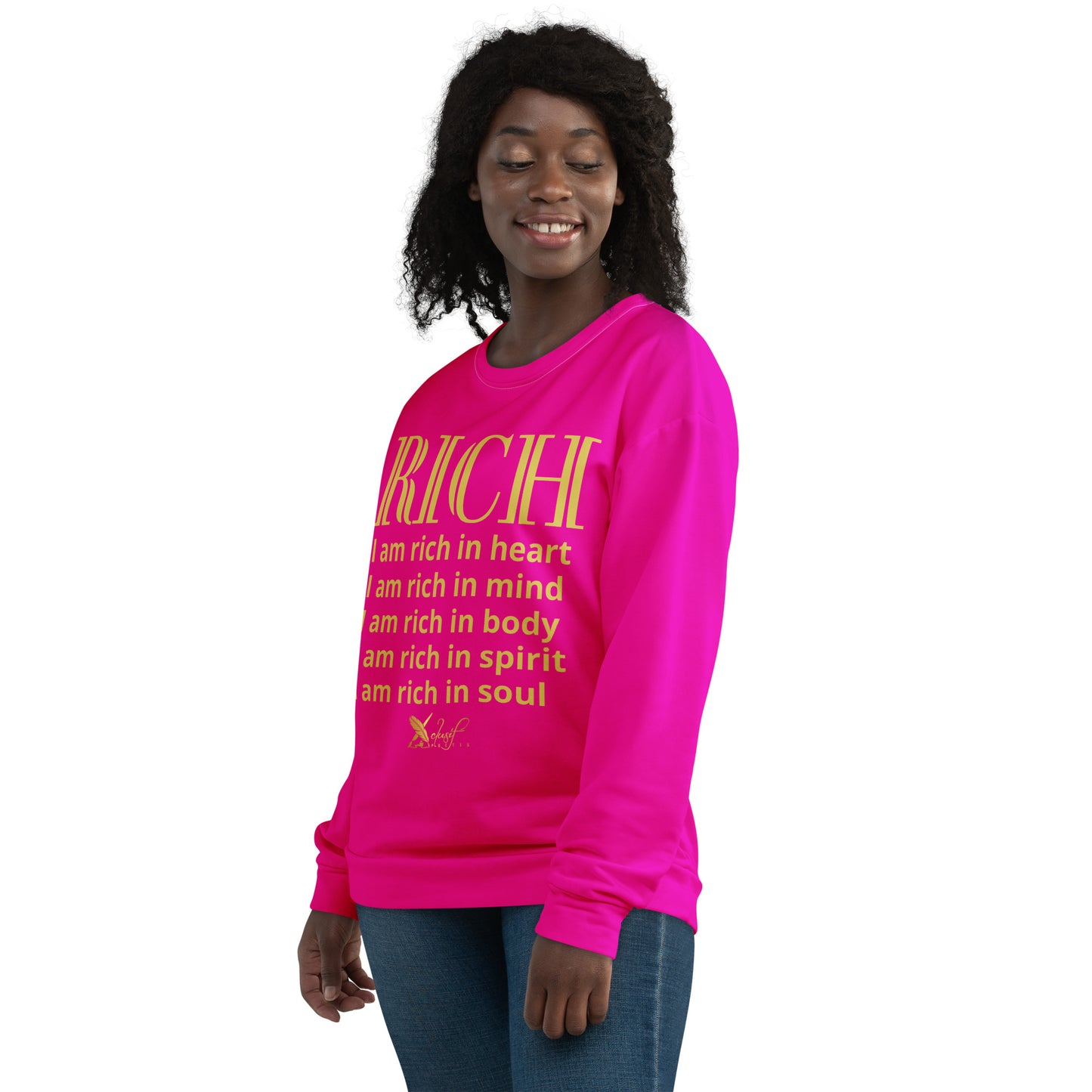 RICH BY XCLUSIF POETIX HOT PINK & GOLD Unisex Sweatshirt