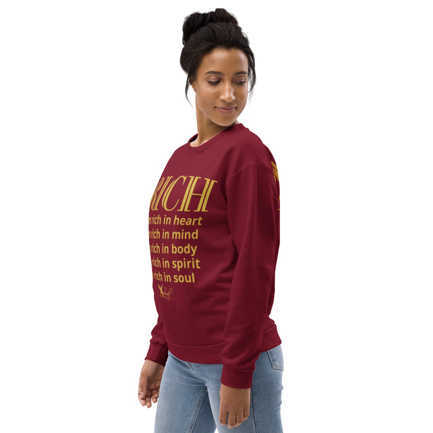 RICH BY XCLUSIF POETIX BURGUNDY & GOLD Unisex Sweatshirt