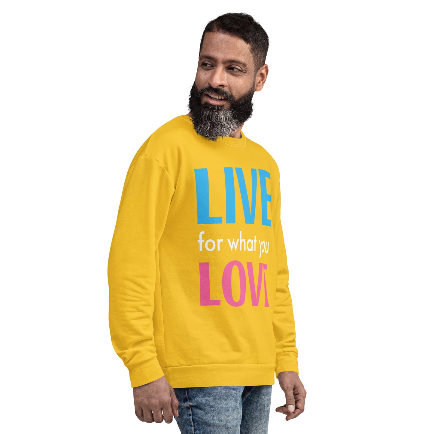 "LIVE FOR WHAT YOU LOVE" BY XCLUSIF POETIX YELLOW Unisex Sweatshirt