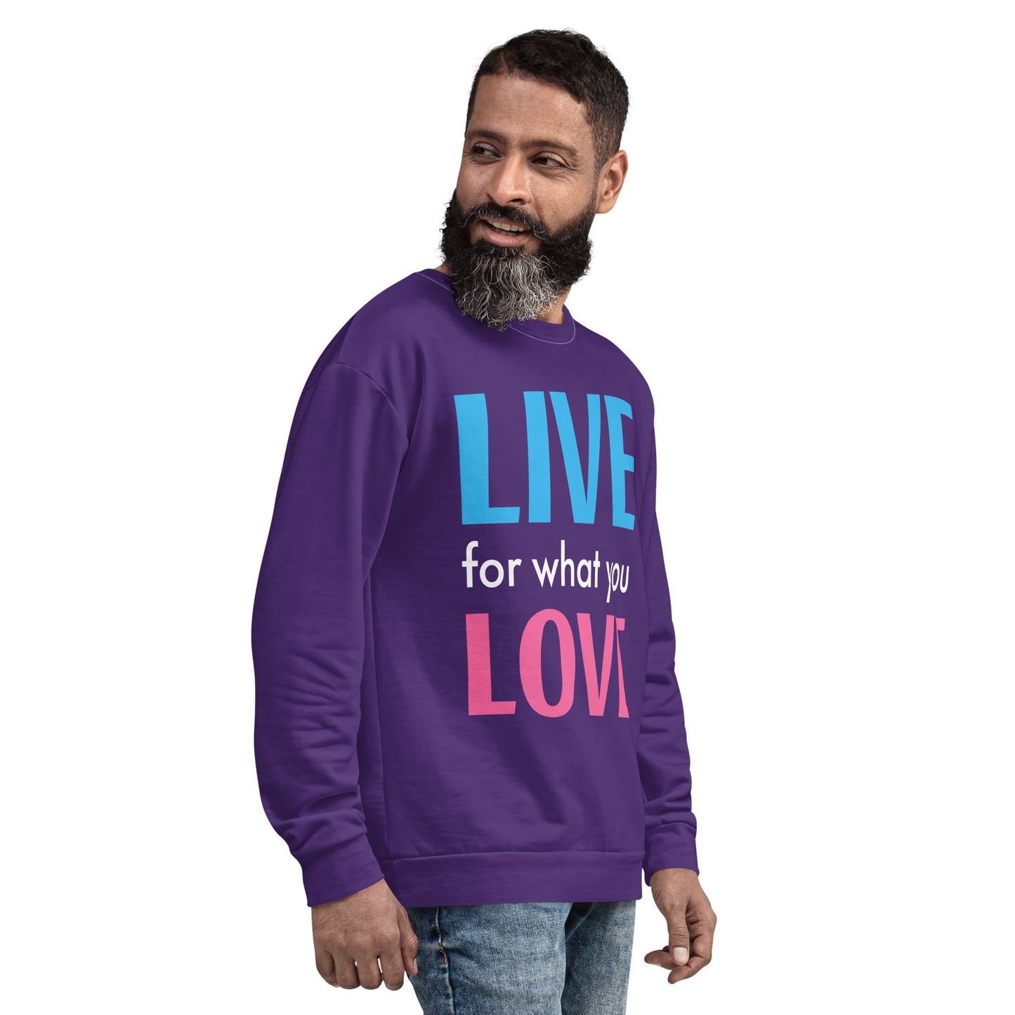 "LIVE FOR WHAT YOU LOVE" BY XCLUSIF POETIX PURPLE Unisex Sweatshirt