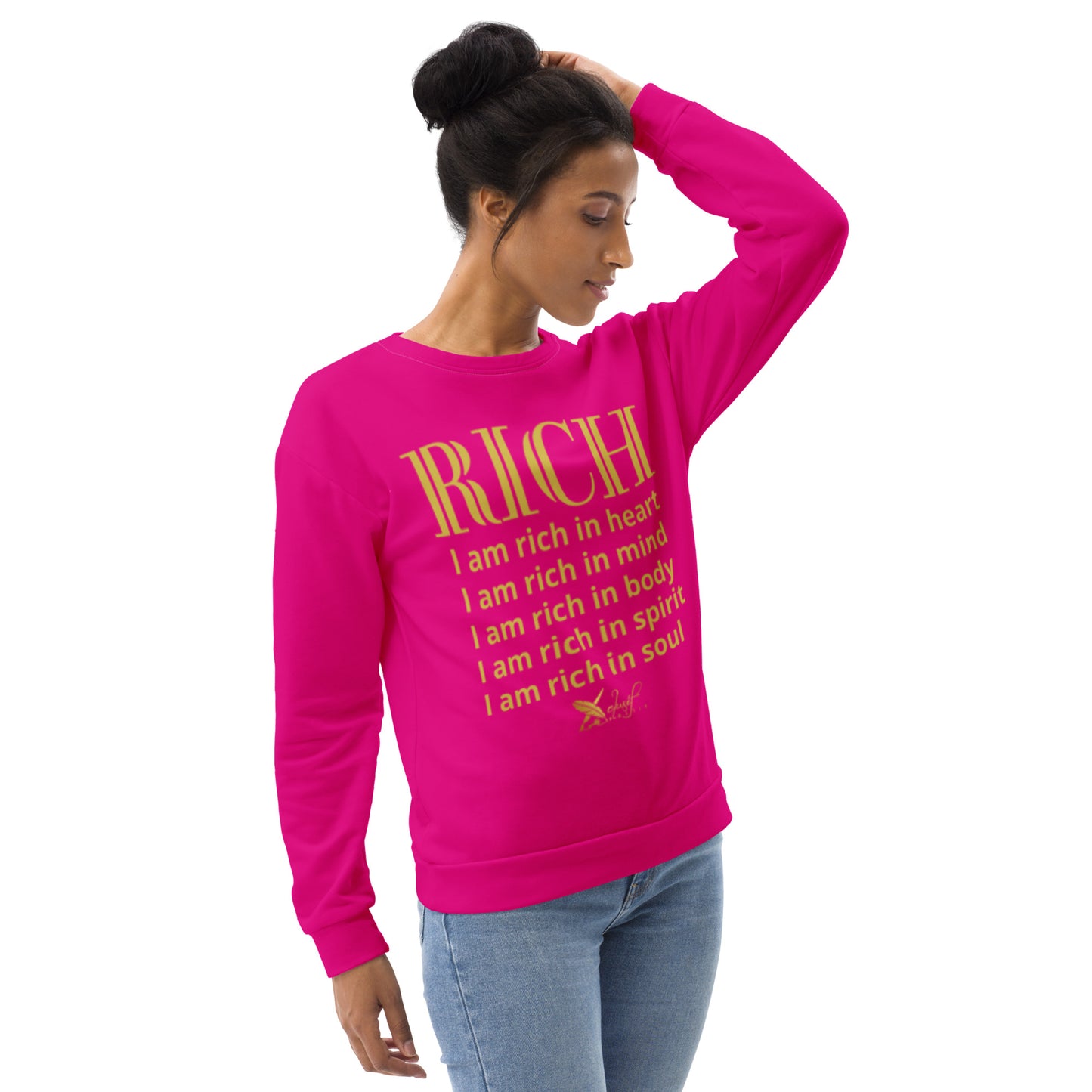 RICH BY XCLUSIF POETIX HOT PINK & GOLD Unisex Sweatshirt