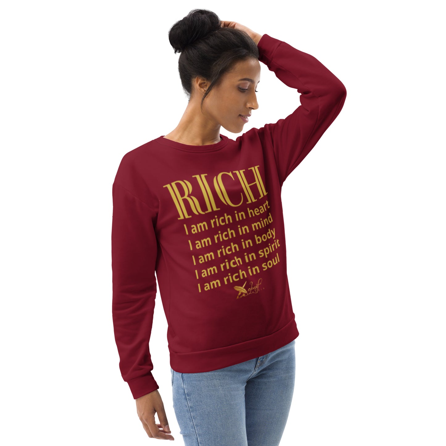 RICH BY XCLUSIF POETIX BURGUNDY & GOLD Unisex Sweatshirt