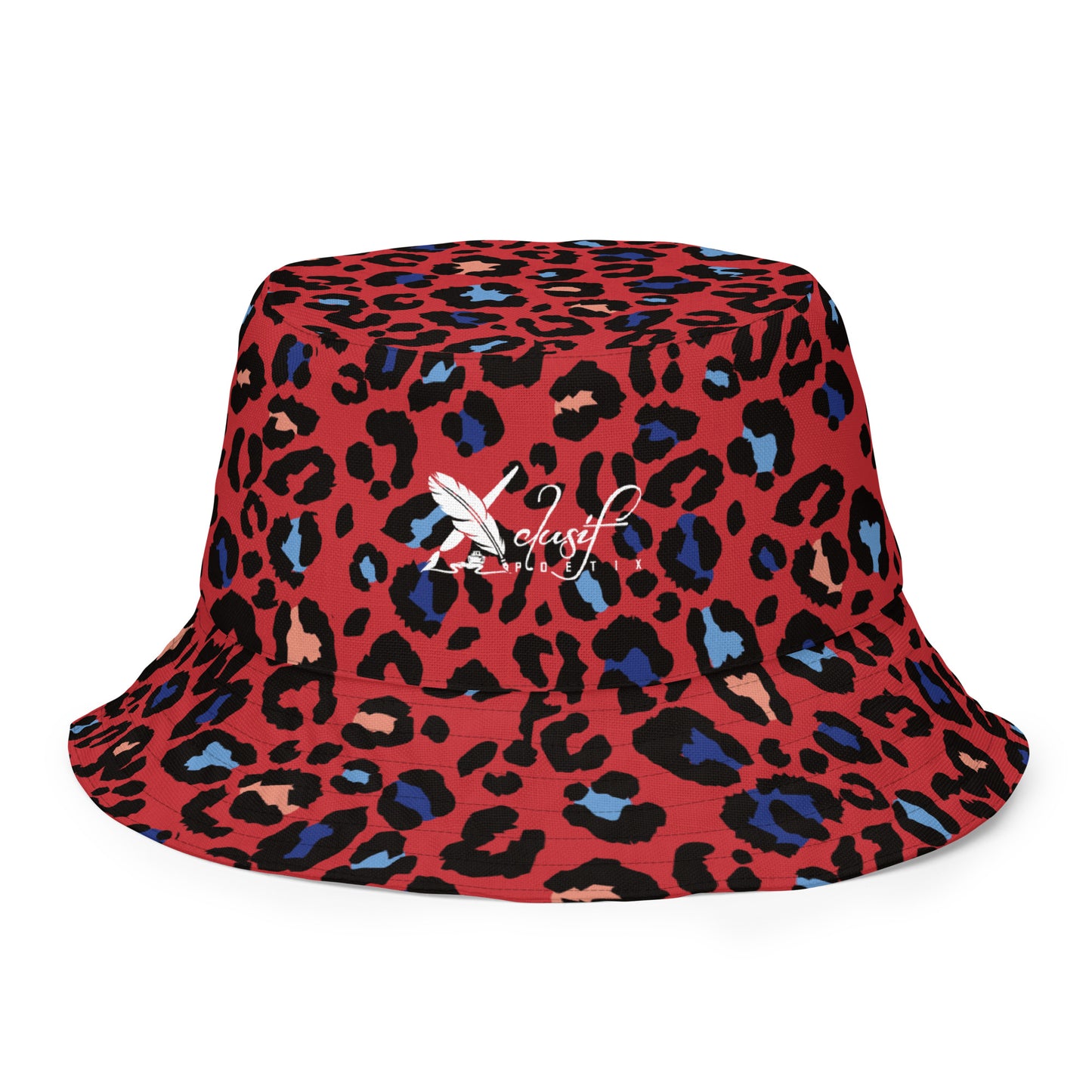 XCLUSIF POETIX RED LEOPARD Reversible bucket hat