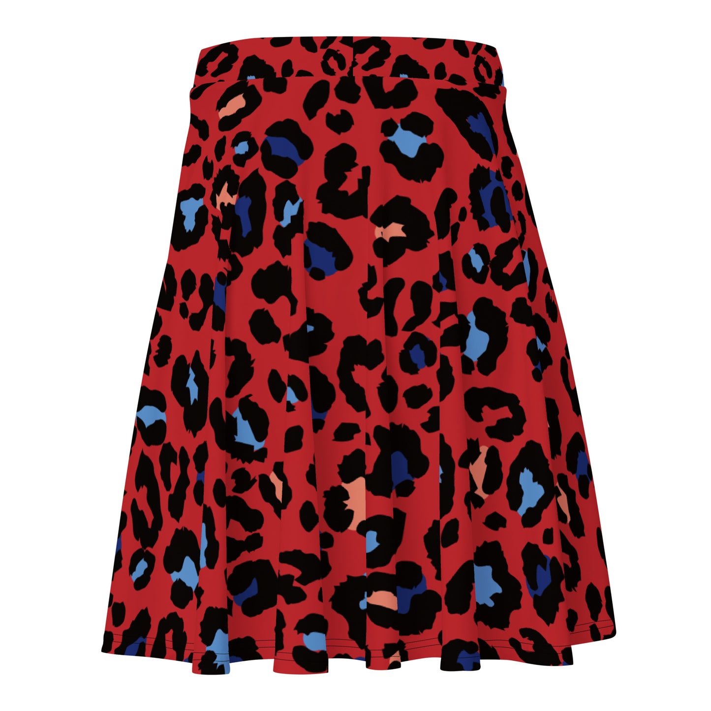 XCLUSIF POETIX RED LEOPARD Women's Skater Skirt