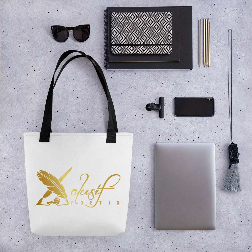 RICH BY XCLUSIF POETIX WHITE & GOLD Tote bag