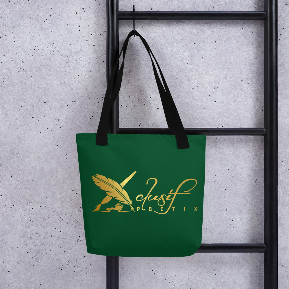 RICH BY XCLUSIF POETIX FOREST GREEN & GOLD Tote bag