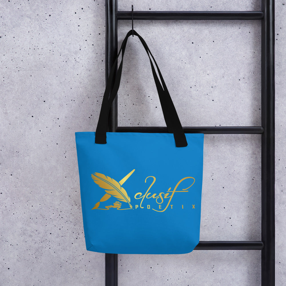 RICH BY XCLUSIF POETIX BLUE & GOLD Tote bag