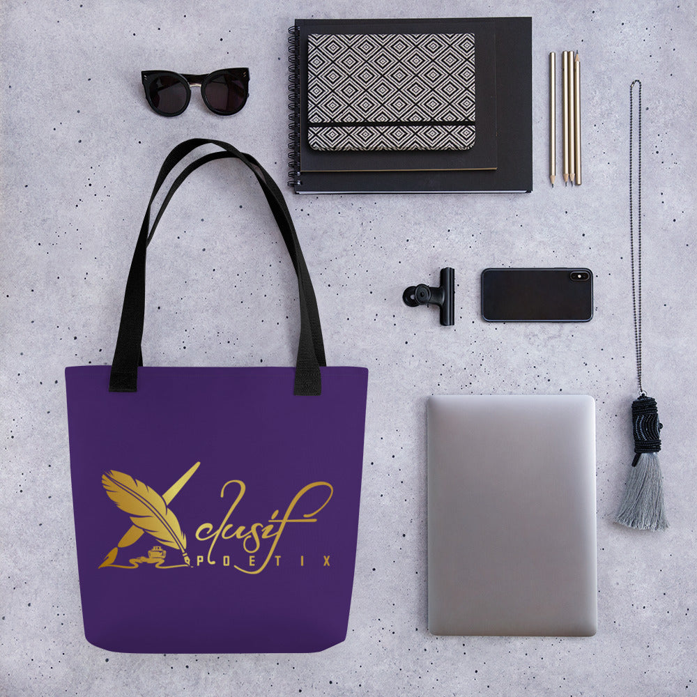 RICH BY XCLUSIF POETIX PURPLE & GOLD Tote bag