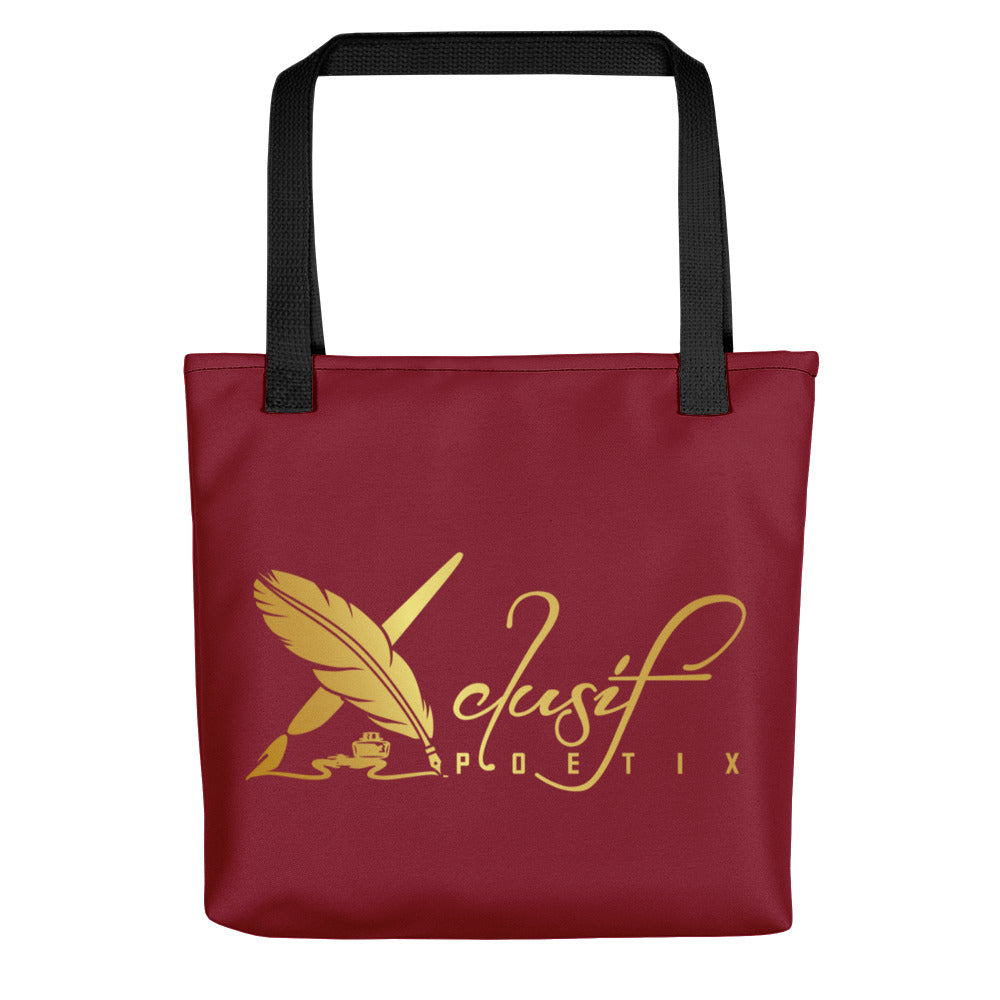 RICH BY XCLUSIF POETIX BURGUNDY & GOLD Tote bag