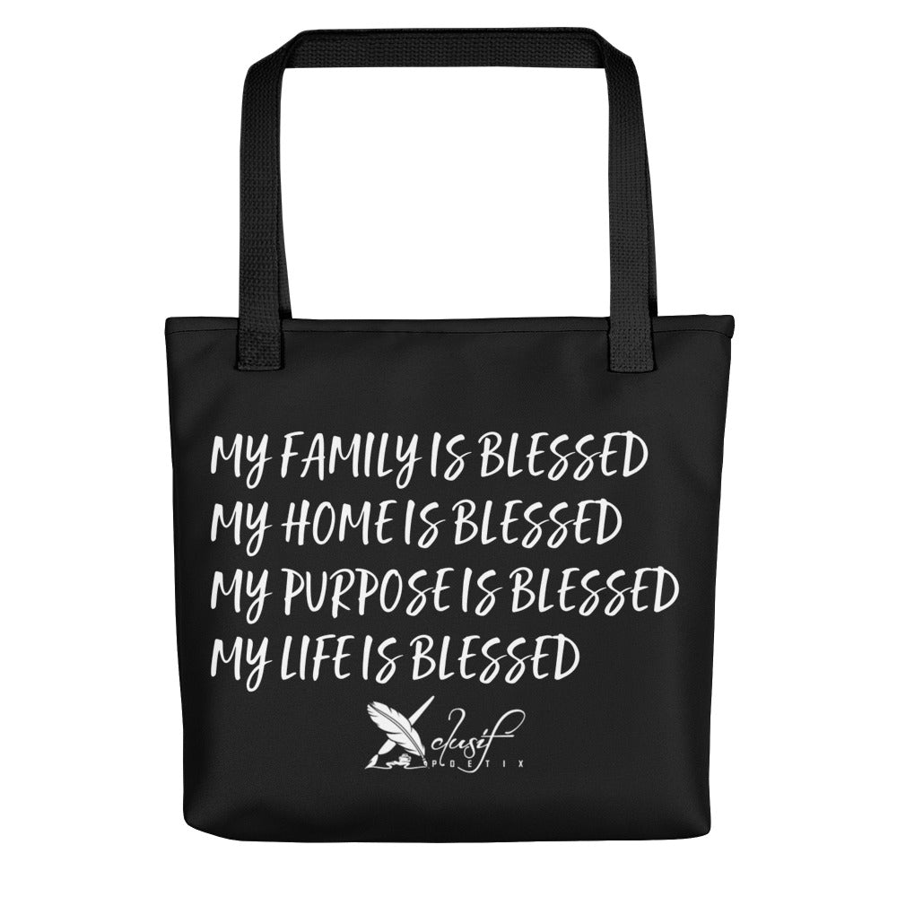 BLESSED BY XCLUSIF POETIX BLACK & WHITE Tote bag