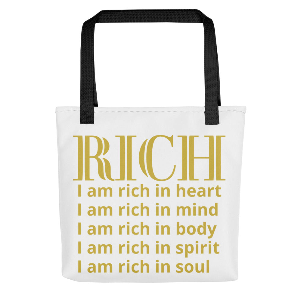 RICH BY XCLUSIF POETIX WHITE & GOLD Tote bag