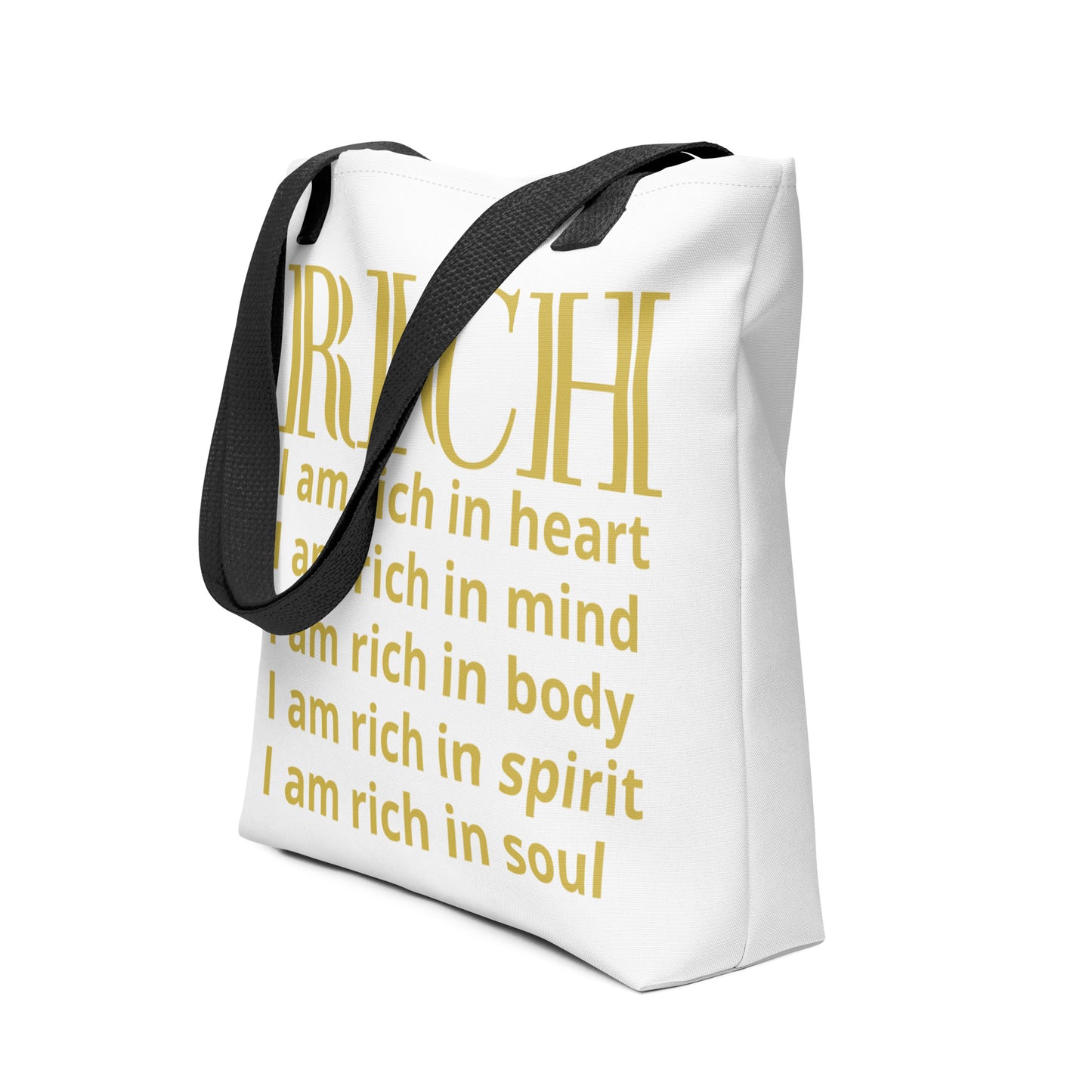 RICH BY XCLUSIF POETIX WHITE & GOLD Tote bag