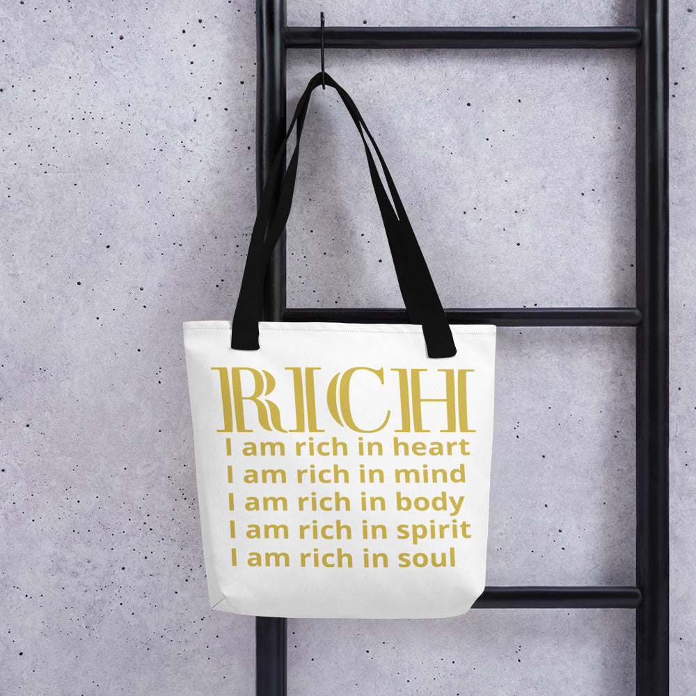 RICH BY XCLUSIF POETIX WHITE & GOLD Tote bag